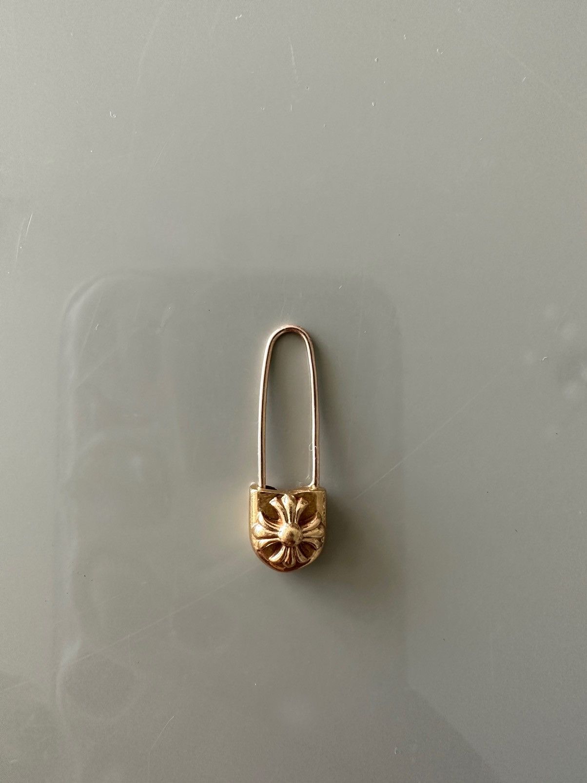 image of Chrome Hearts 22K Gold Safety Pin Earring, Women's