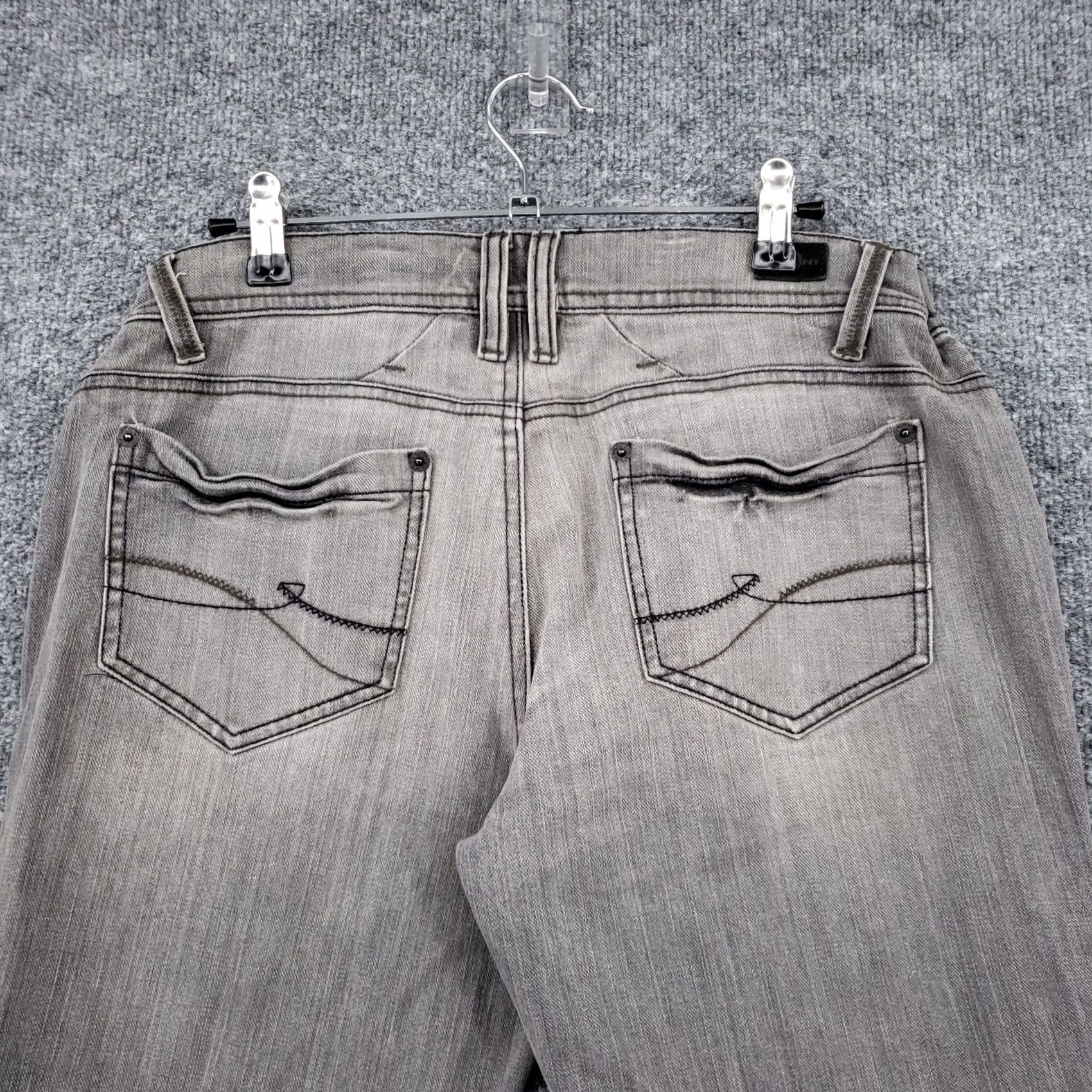 DKNY DKNY Jeans Womens Jeans Mid-Rise Bootcut Gray Stone Wash Denim Size 8 5-Pocket Zip Closure Size 30" / US 8 / IT 44 - 6 Thumbnail