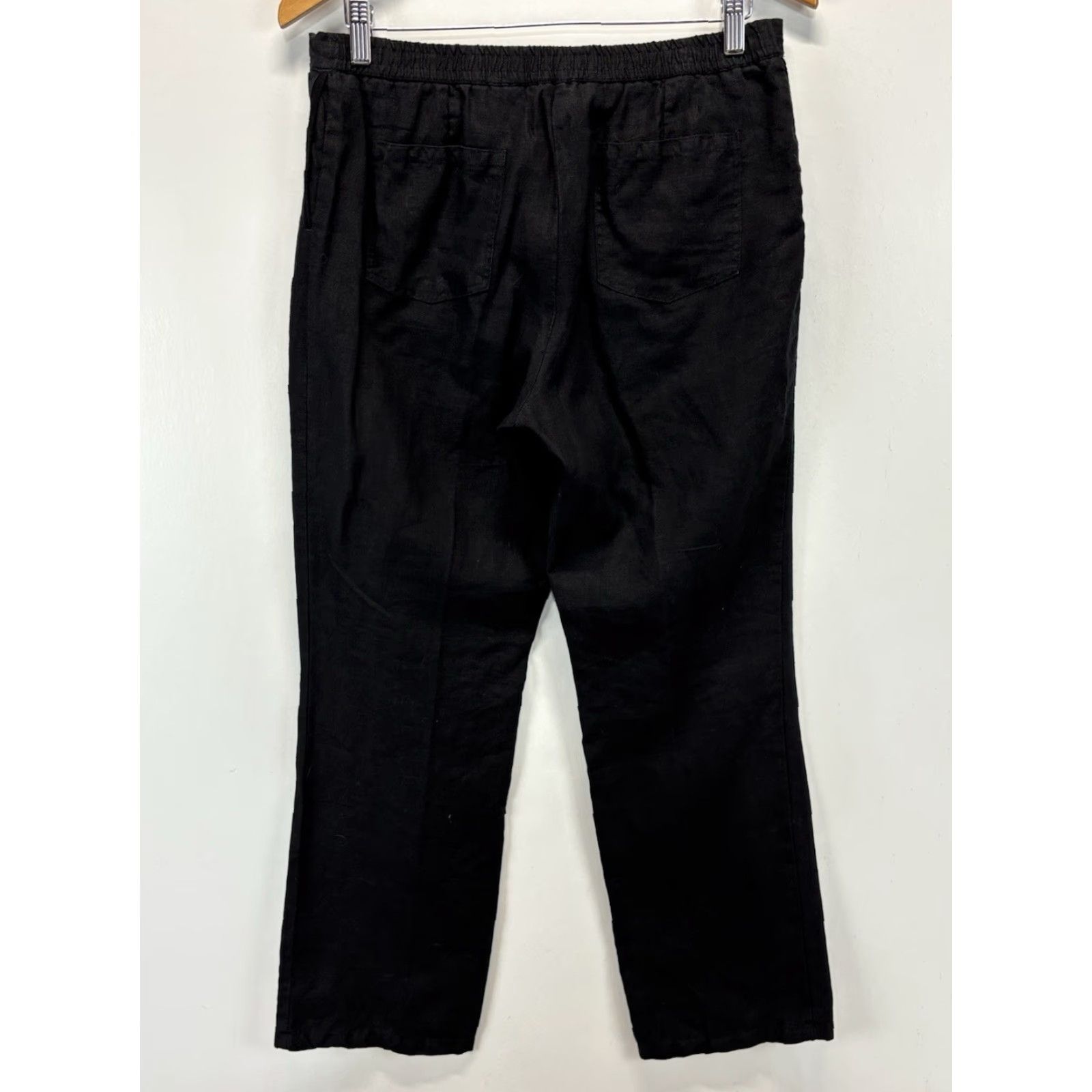 Boden Boden Linen Pants Women Sz 8 Black Straight Leg Drawstring - 100% Linen, Regular, Solid, Pre-owned Good Size 30" / US 8 / IT 44 - 3 Thumbnail
