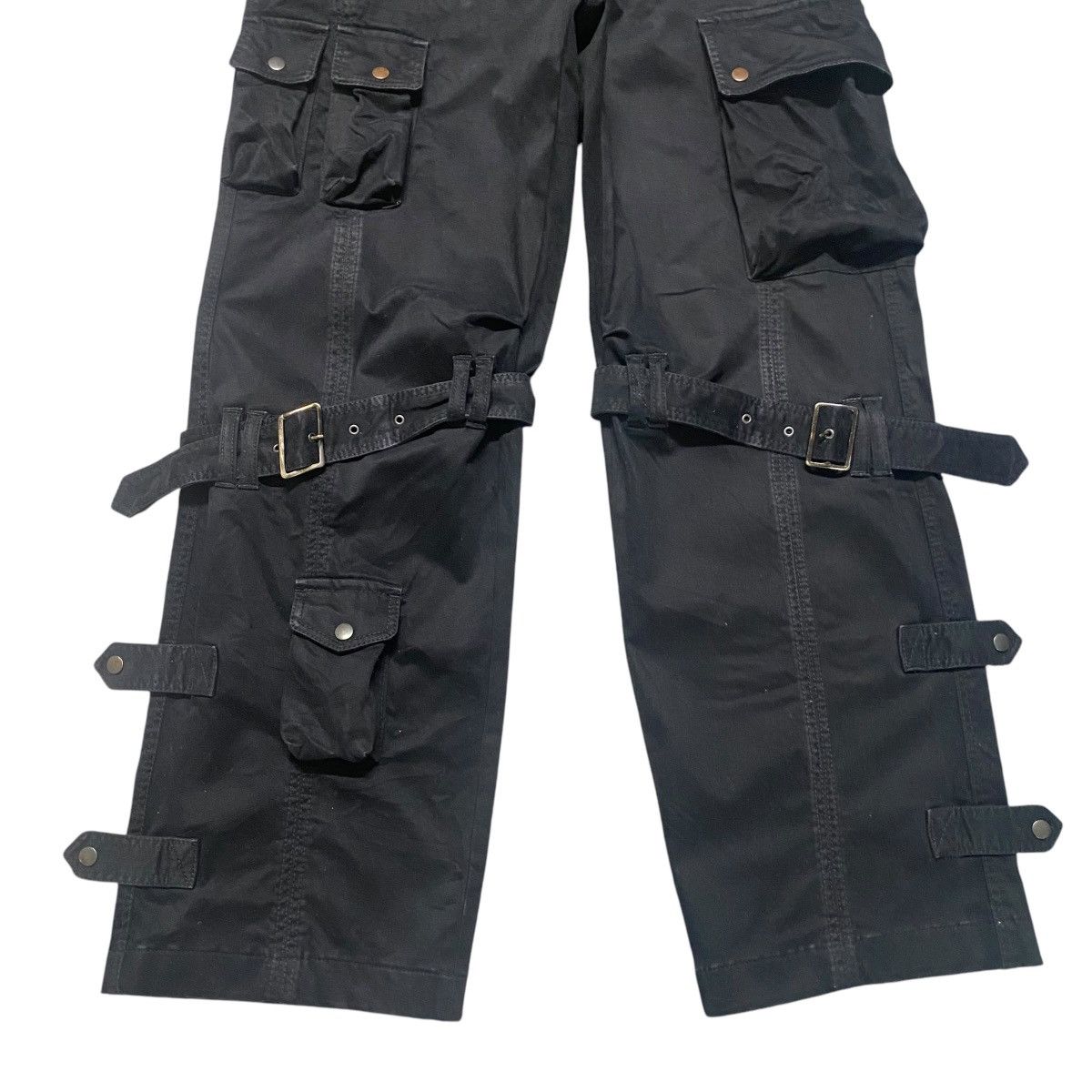 Tete Homme TETE HOMME Black Moleskin Bondage Cargo Pants Size US 32 / EU 48 - 8 Thumbnail