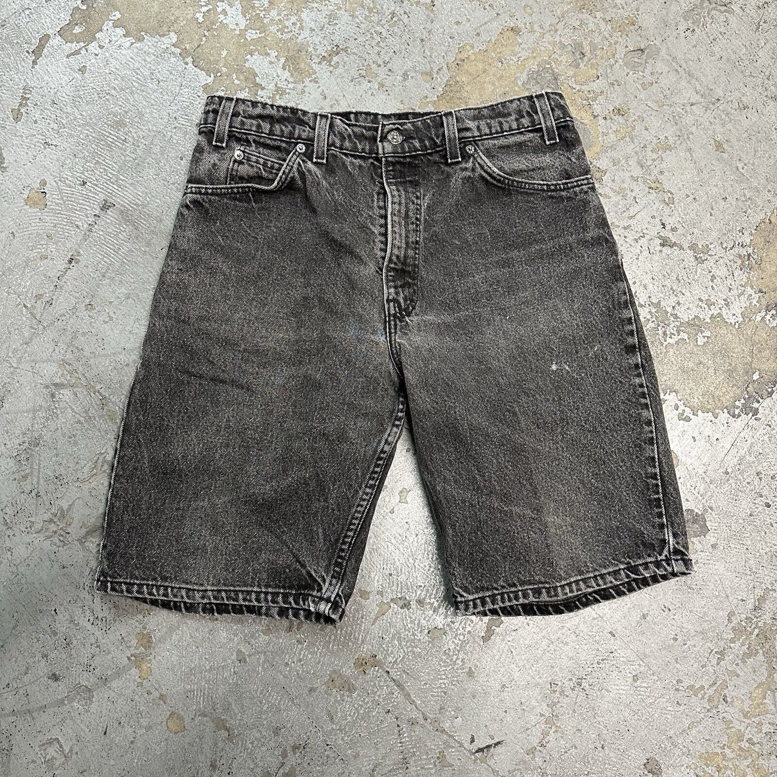 Levi's × Vintage Vintage 90s Levi’s 550 Orange Tab Black Denim Shorts Jorts Size US 34 / EU 50 - 1 Thumbnail