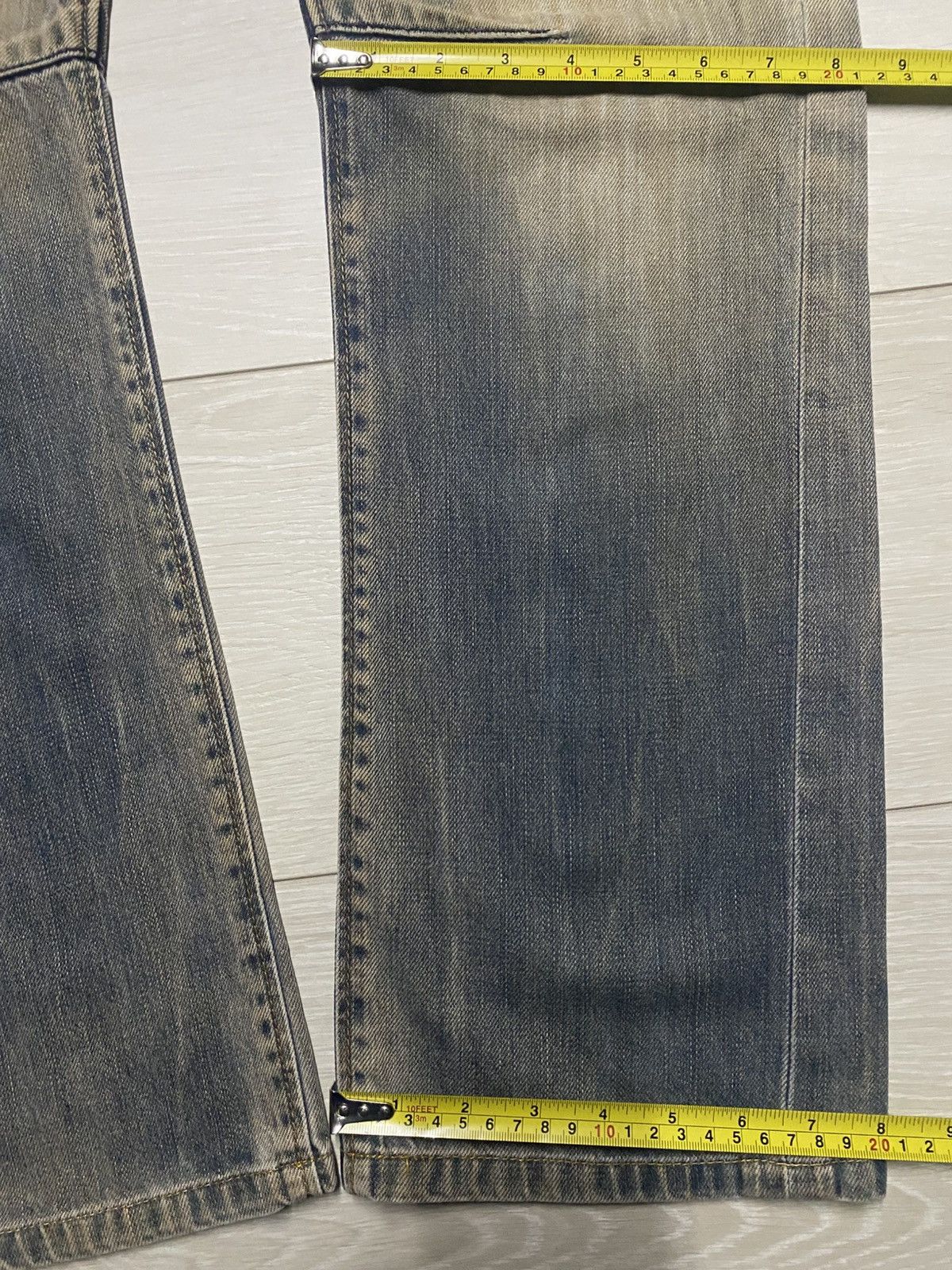 Hysteric Glamour Vintage Back Number Mud Wash Distressed Curve Leg Loose Jean Size US 32 / EU 48 - 13 Thumbnail