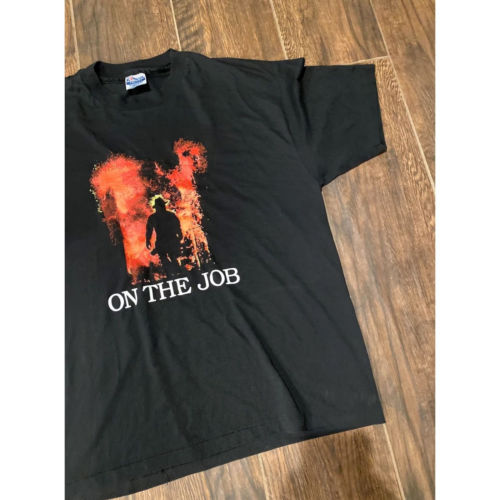 Hanes Vintage Hanes 50/5” Shirt Size XL On The Job Single Stitch - Unisex Graphic Tee Black Size US XL / EU 56 / 4 - 2 Thumbnail