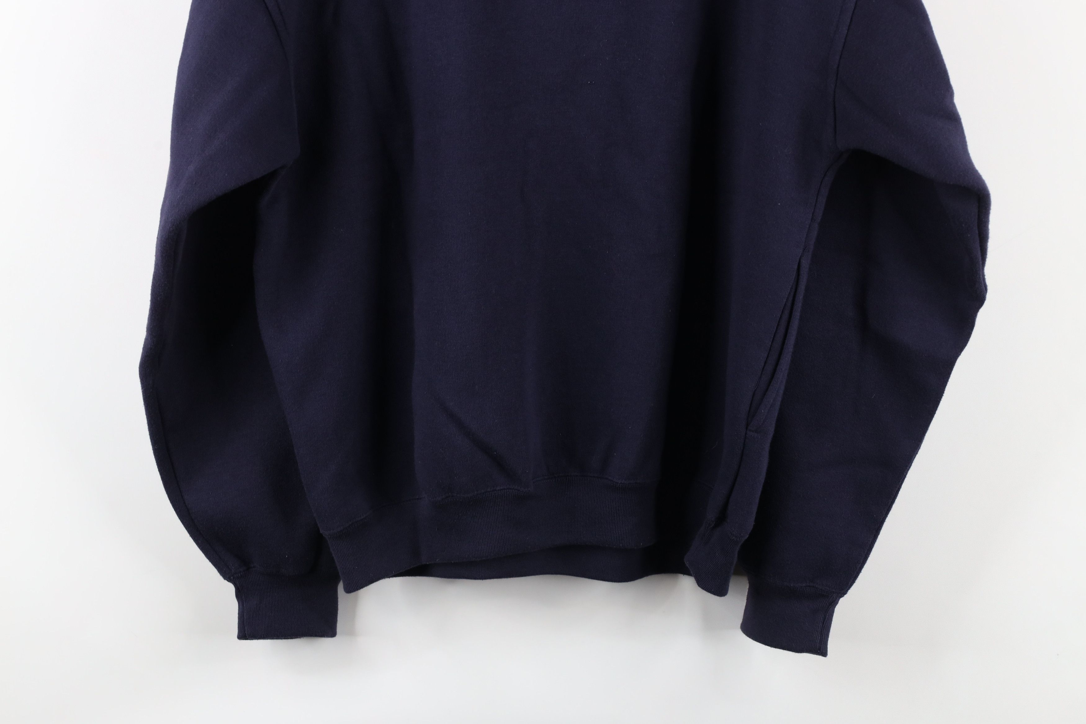 Vintage Vintage 90s Streetwear Blank Pullover Henley Sweatshirt Blue Size US M / EU 48-50 / 2 - 9 Thumbnail