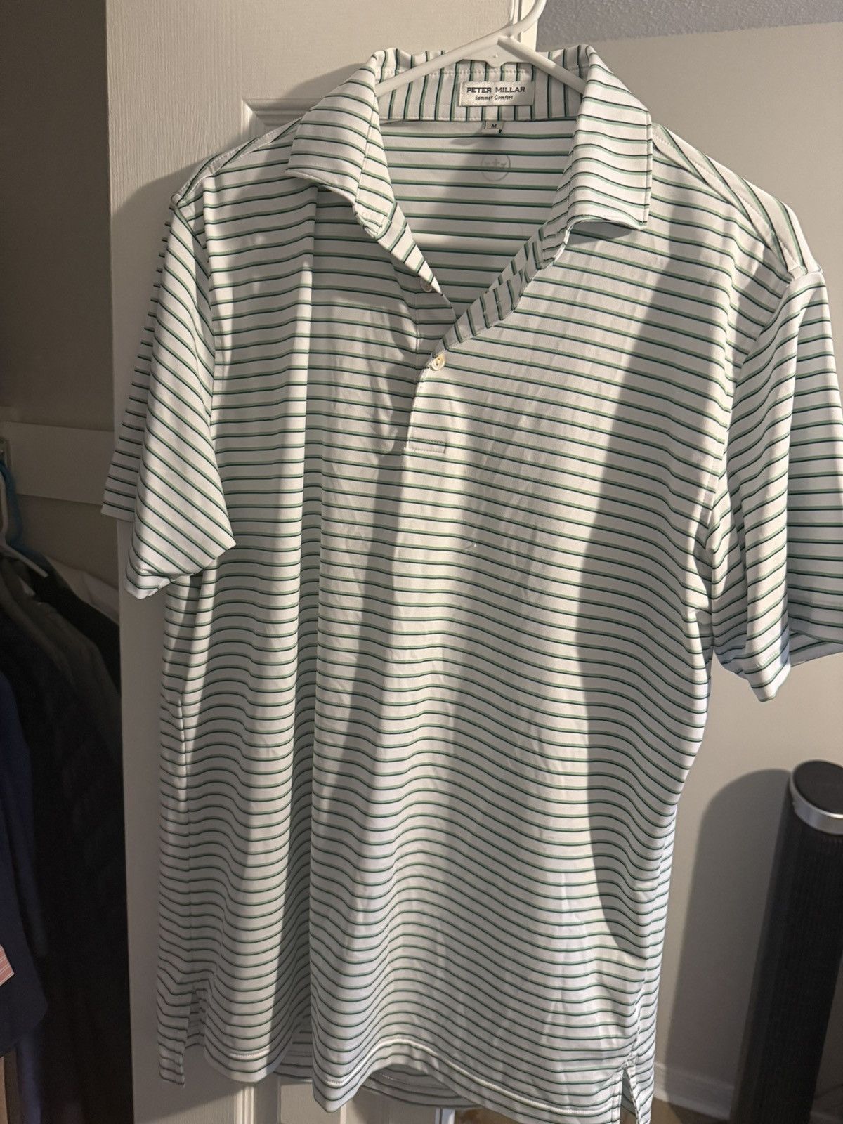 Peter Millar PETER MILLAR STRIPED GREEN POLO Size US M / EU 48-50 / 2 - 1 Thumbnail