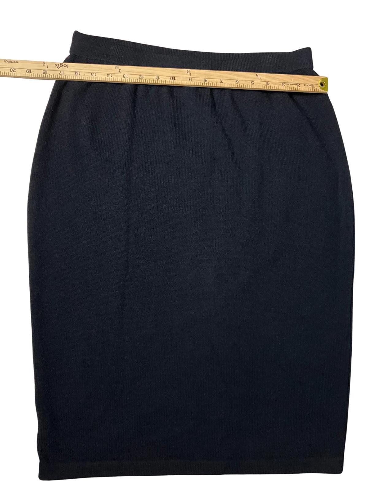 St. John St John Knit Skirt Black Wool Blend Size 14 Size 36" / US 14 / IT 50 - 6 Thumbnail