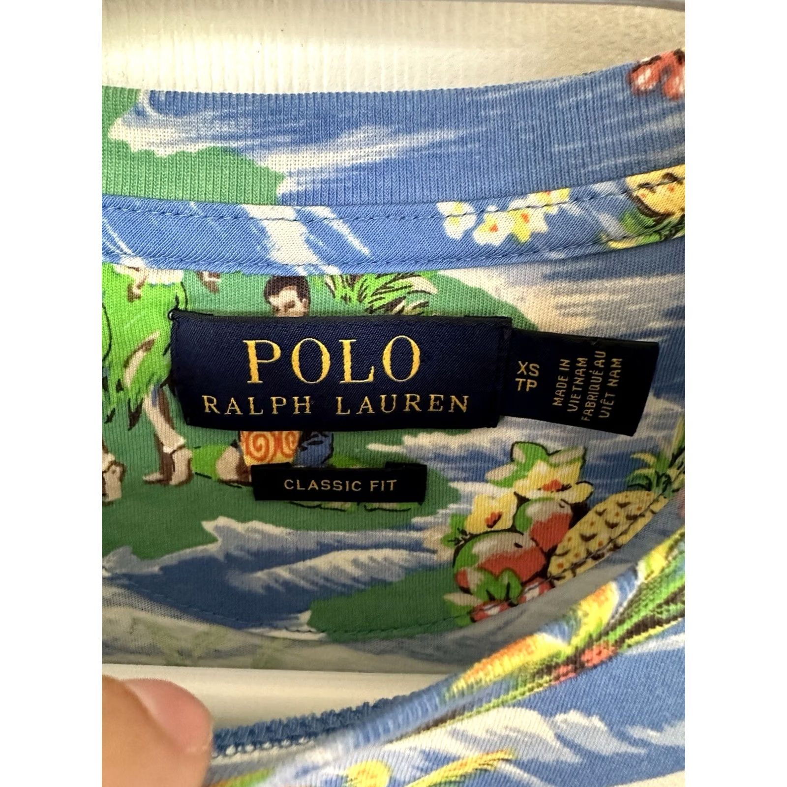 Ralph Lauren Ralph Lauren Polo Mens T-Shirt XS All Over Print Blue Hawaiian Hula Dancers Crew Neck Short Sleeve Logo Size US XS / EU 42 / 0 - 4 Thumbnail