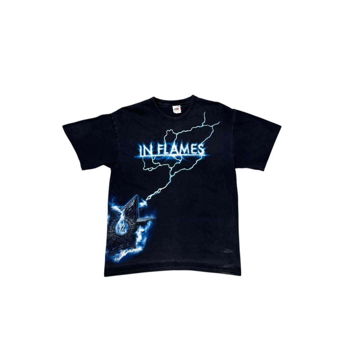 Vintage In Flames Men T-Shirt Size L