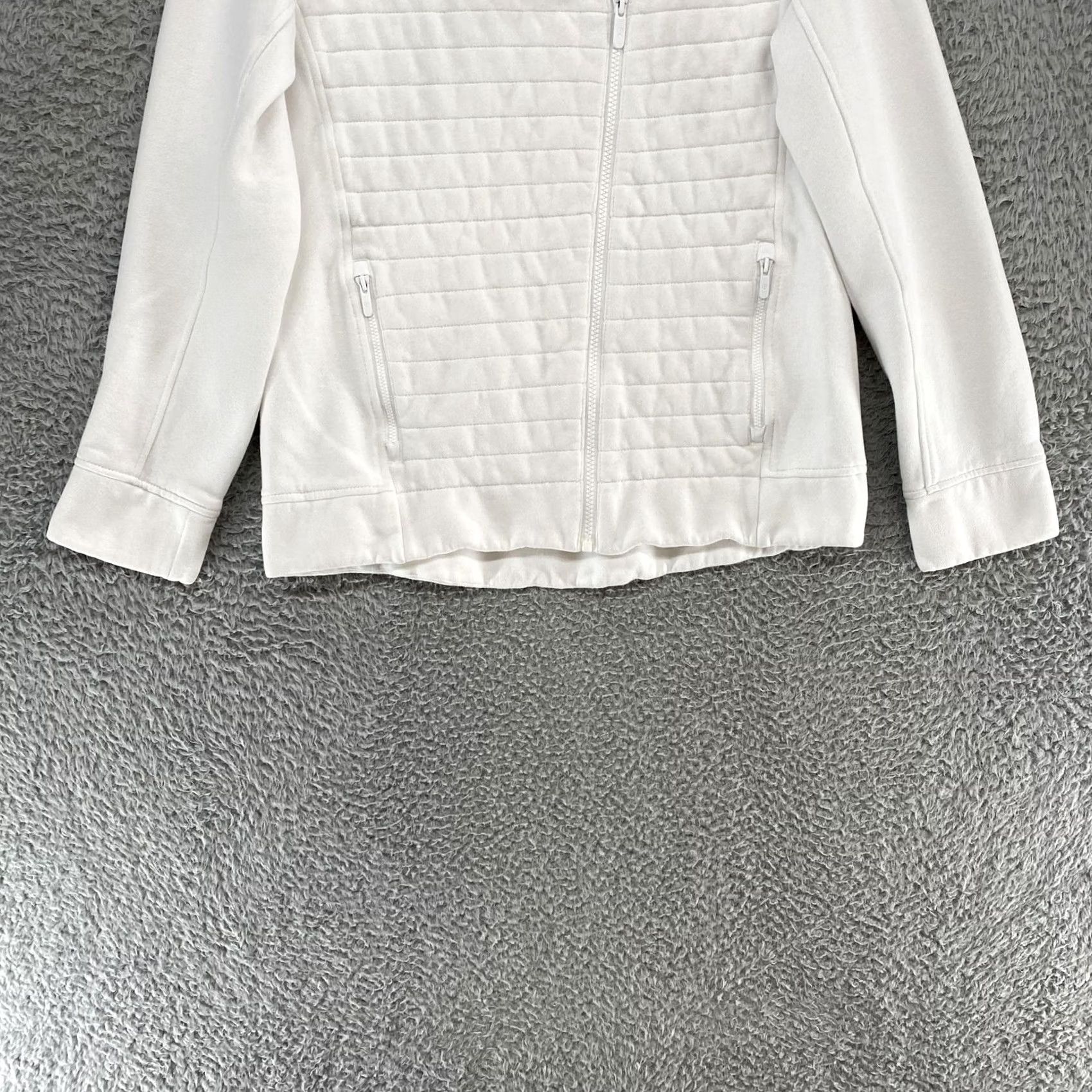 Lululemon Lululemon Jacket Womens 6 White Quilted Fleece Be True Full Zip Moto Pockets Shirt Size M / US 6-8 / IT 42-44 - 2 Thumbnail