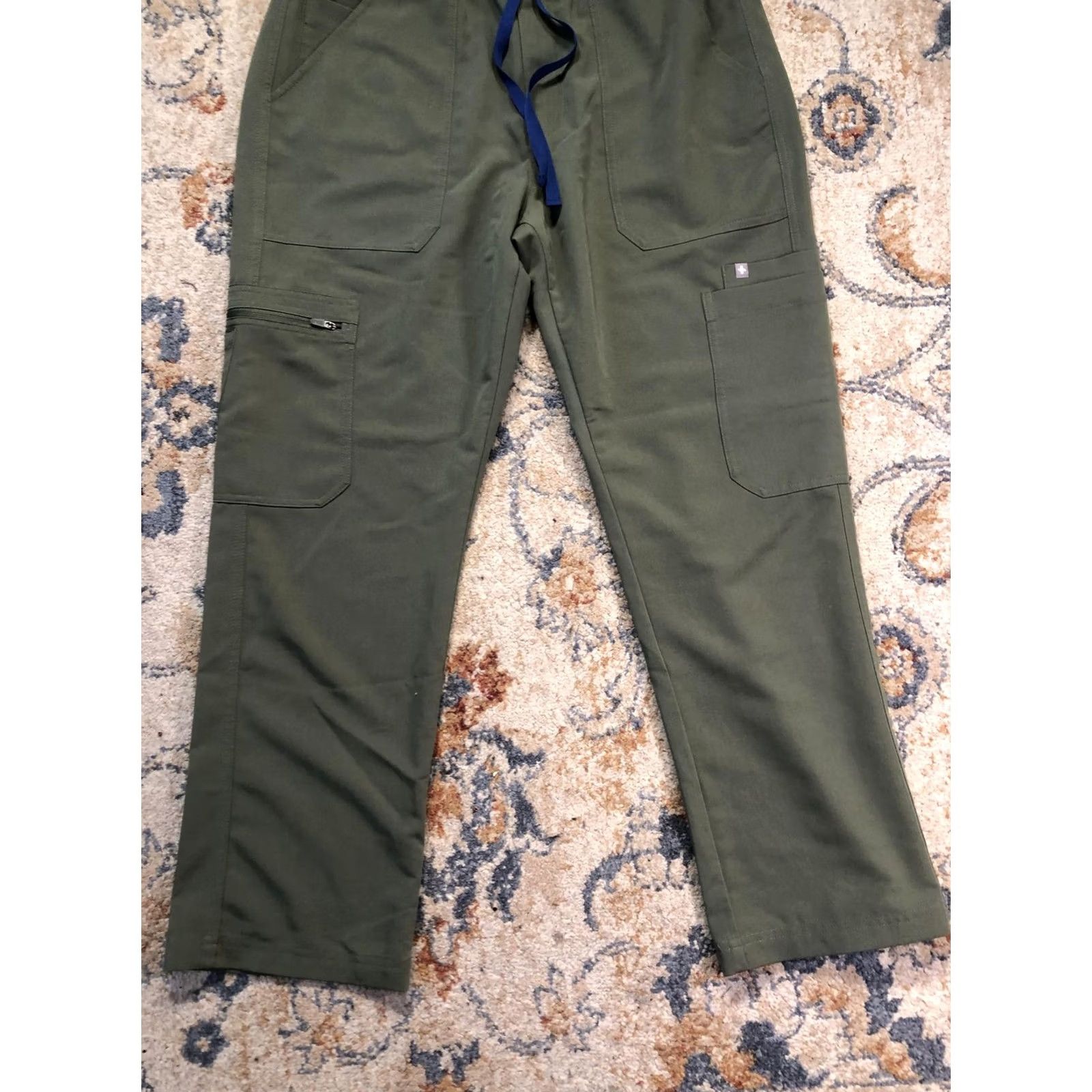 Vintage FIGS Cairo Pants Mens 37x29 Green Technical Collection Cargo Scrub Elastic Waist Size US 33 - 4 Thumbnail
