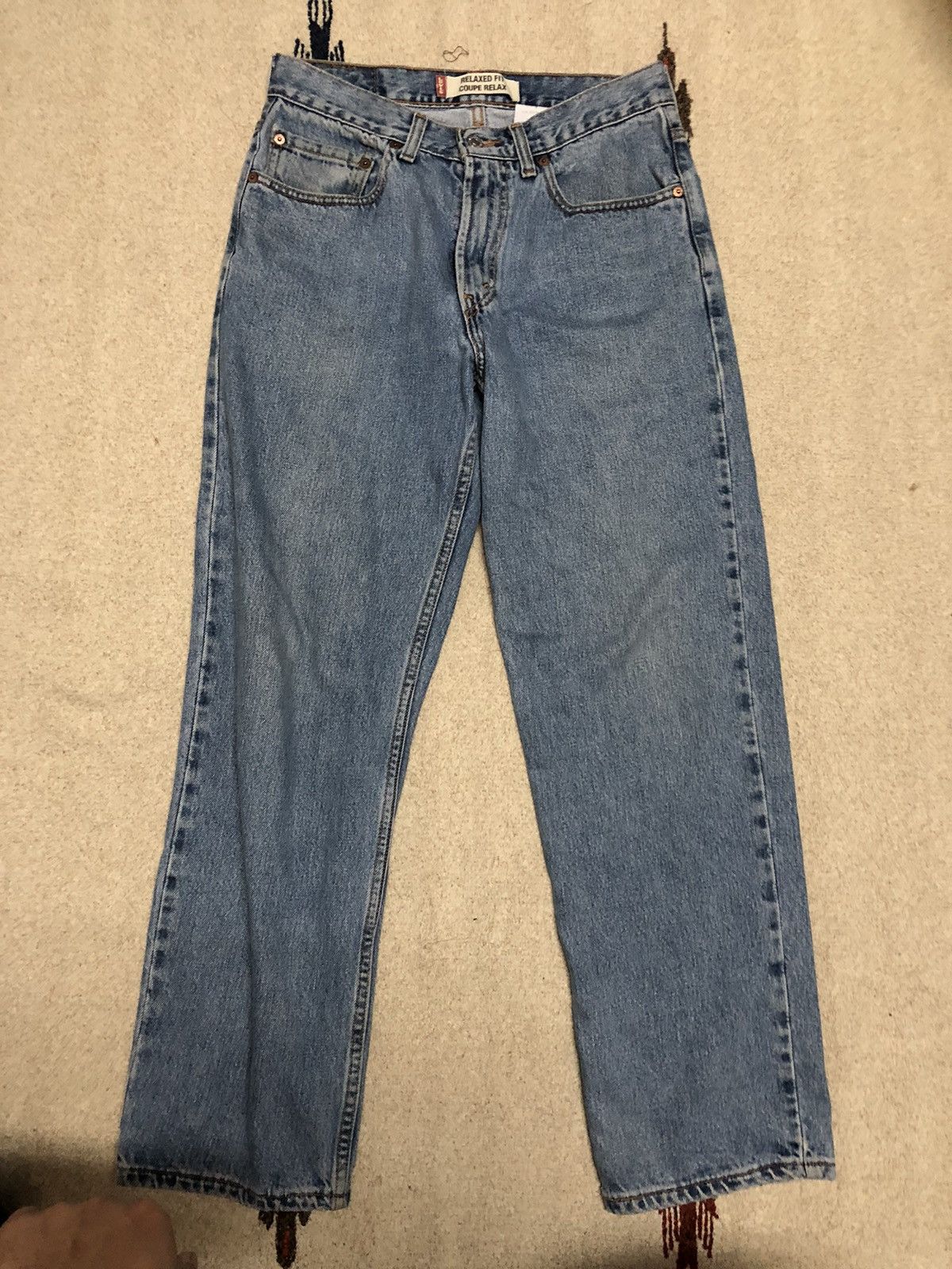 Levi's × Vintage y2k Levi’s 550 distressed faded light blue jeans 31x30 Size US 31 - 1 Thumbnail