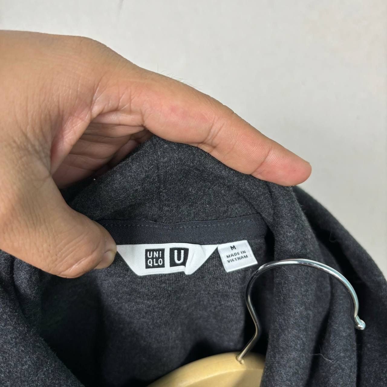 Lemaire × Uniqlo Uniqlo U Brushed Jersey Hoodie Lemaire Boxy Fit Dark Grey M Size US M / EU 48-50 / 2 - 3 Thumbnail