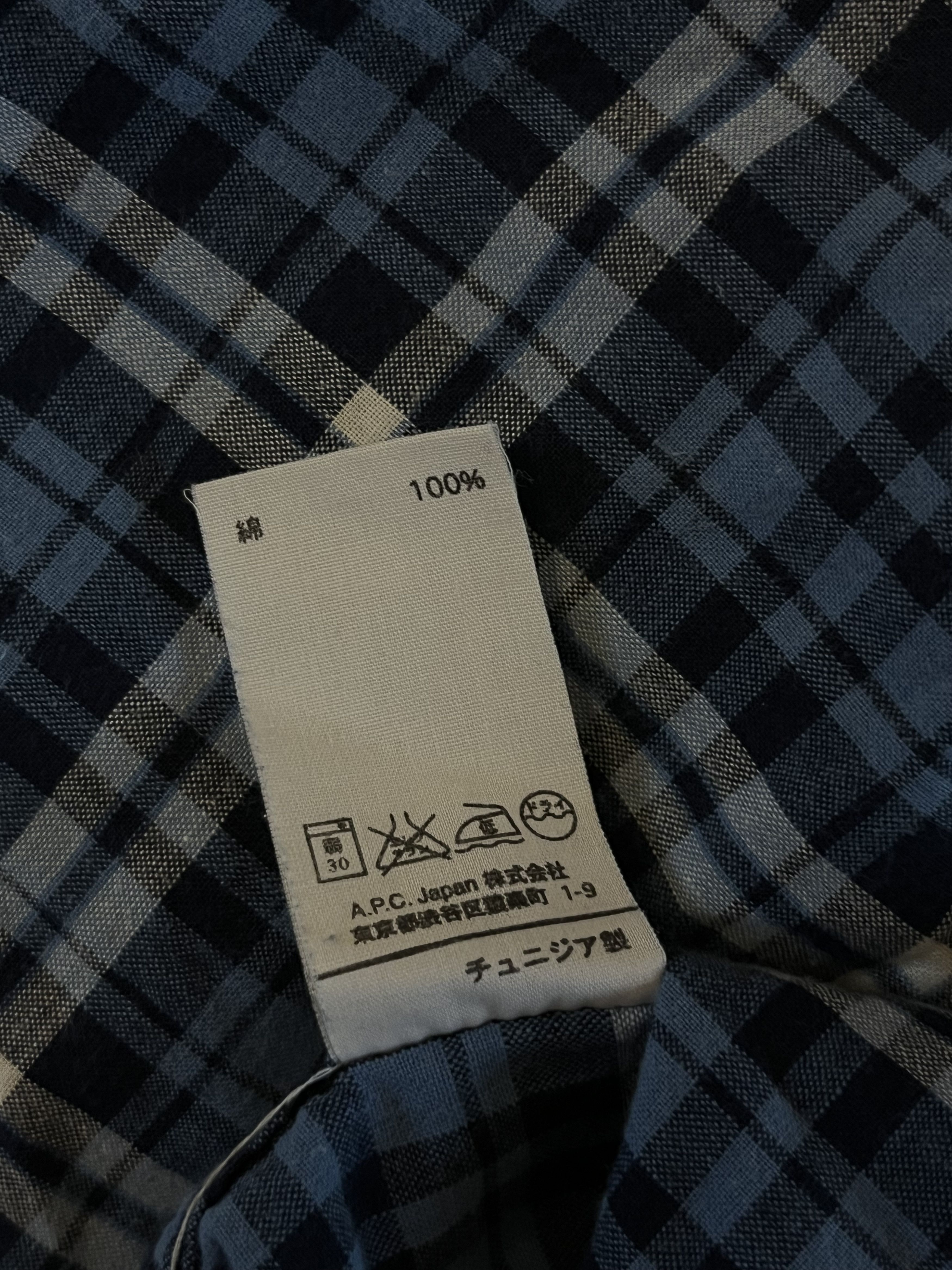 A.P.C. × Designer A.P.C Checked Blue Cotton Shirt Size US M / EU 48-50 / 2 - 6 Thumbnail