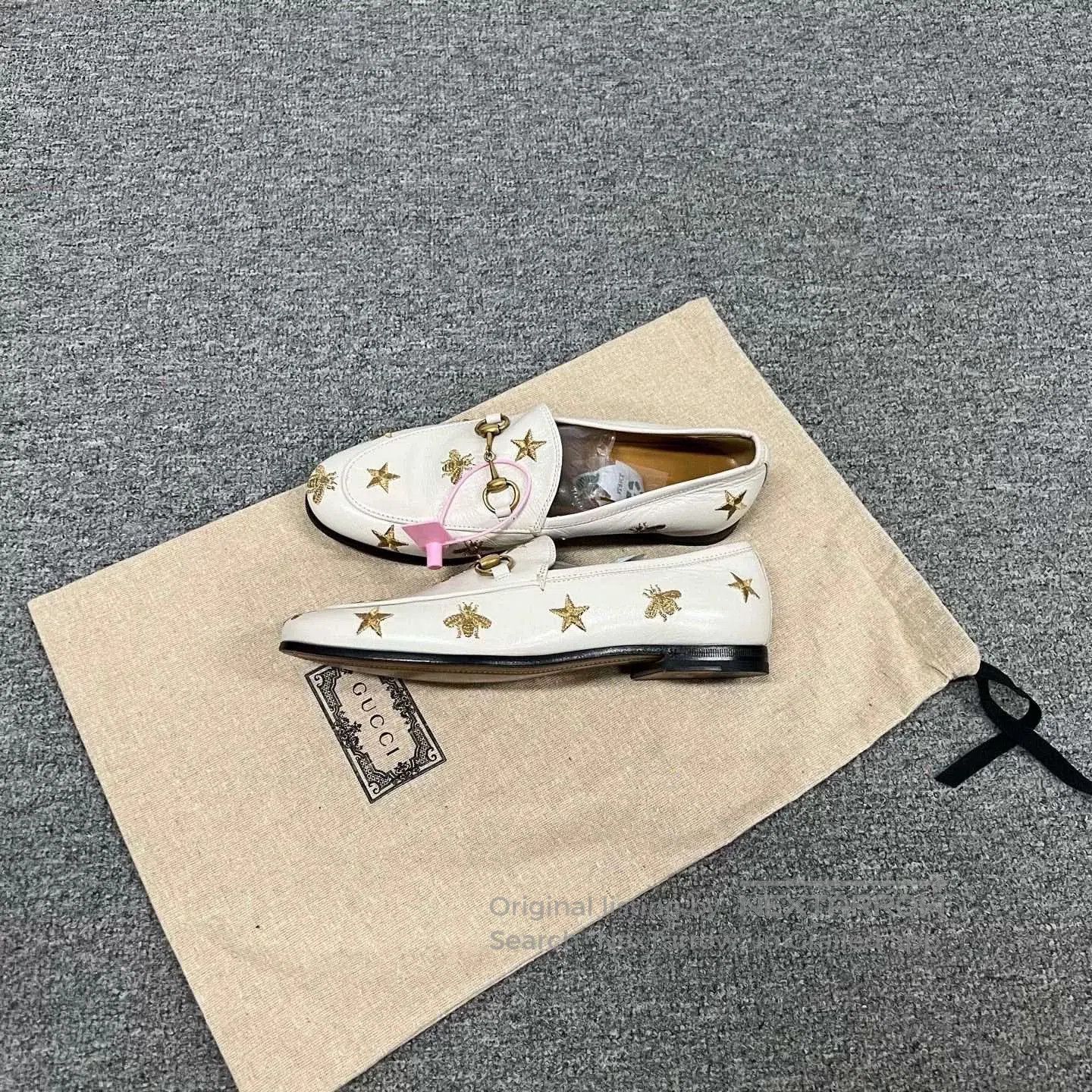Gucci Gucci White Embroidered Bee Star Loafers. Size US 5.5 / IT 35.5 - 3 Thumbnail