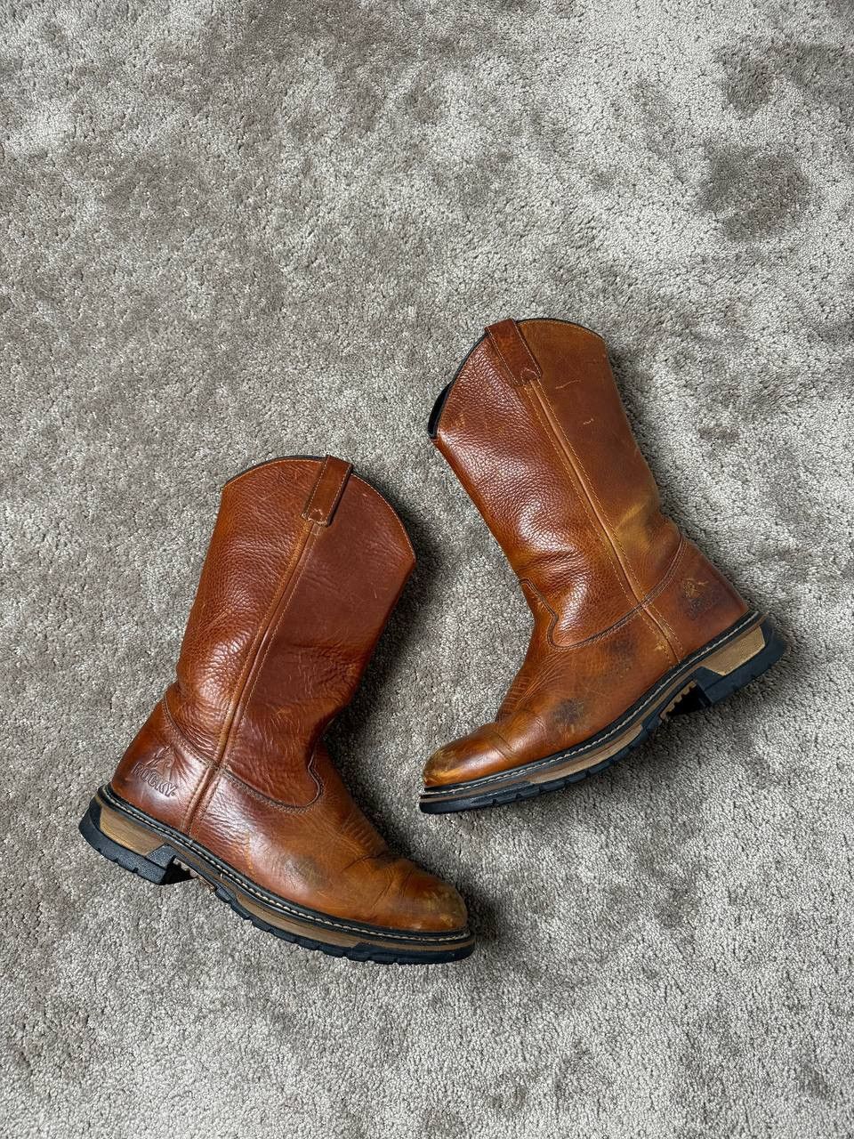 image of Rocky Mountain Featherbed x Vintage Men’S Boots Rocky 2711 Boots Ride Branson Steel Toe in Brown (S