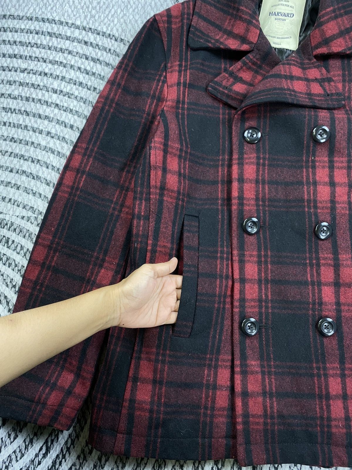 Other Vintage Harvard Boston Red Checked Wool Jacket Size US M / EU 48-50 / 2 - 7 Thumbnail