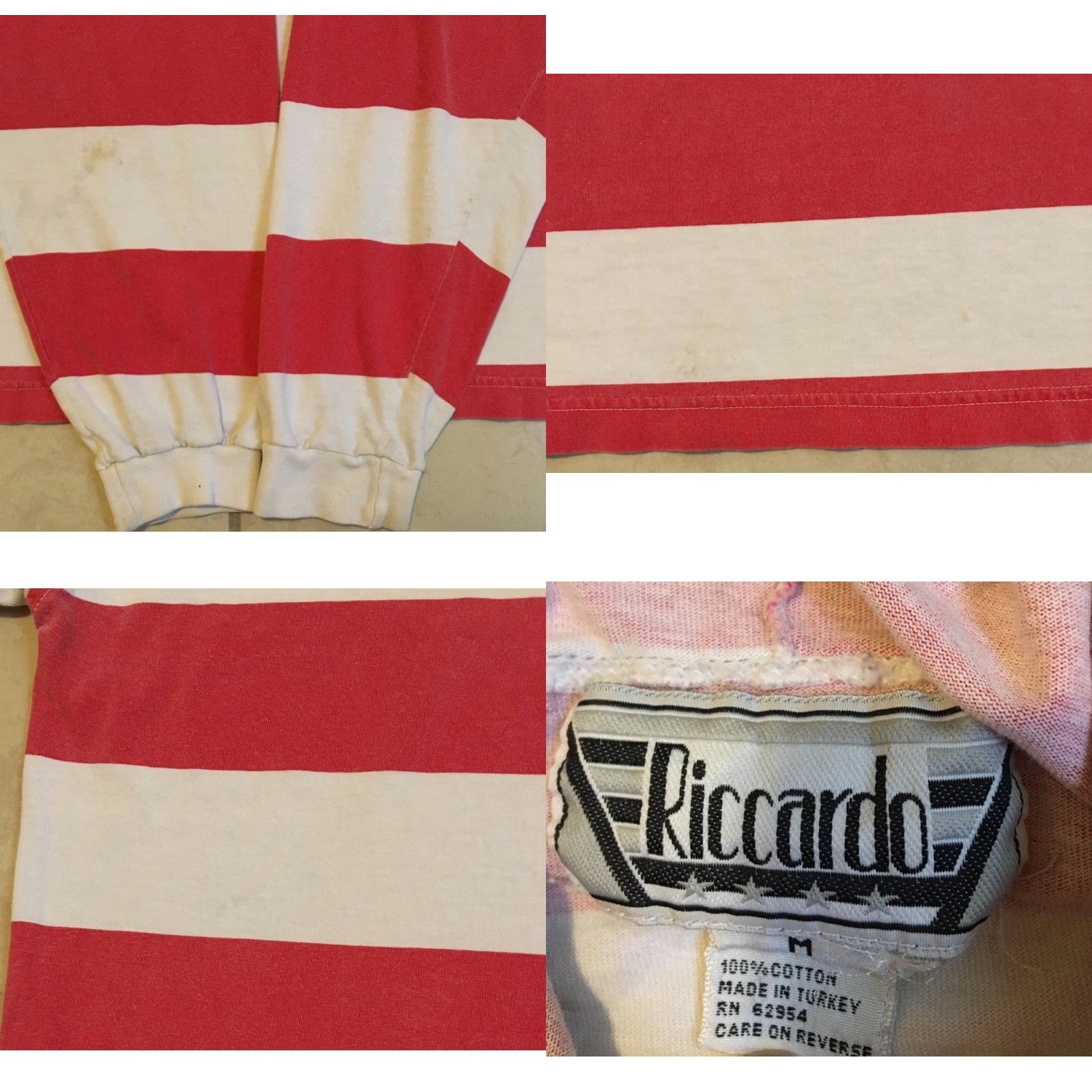 Vintage VINTAGE 90s Striped Faded Hoodie Shirt M Grunge Vaporwave Surf Skate Beach OP Red Shirt Hooded Mens Size US M / EU 48-50 / 2 - 9 Thumbnail