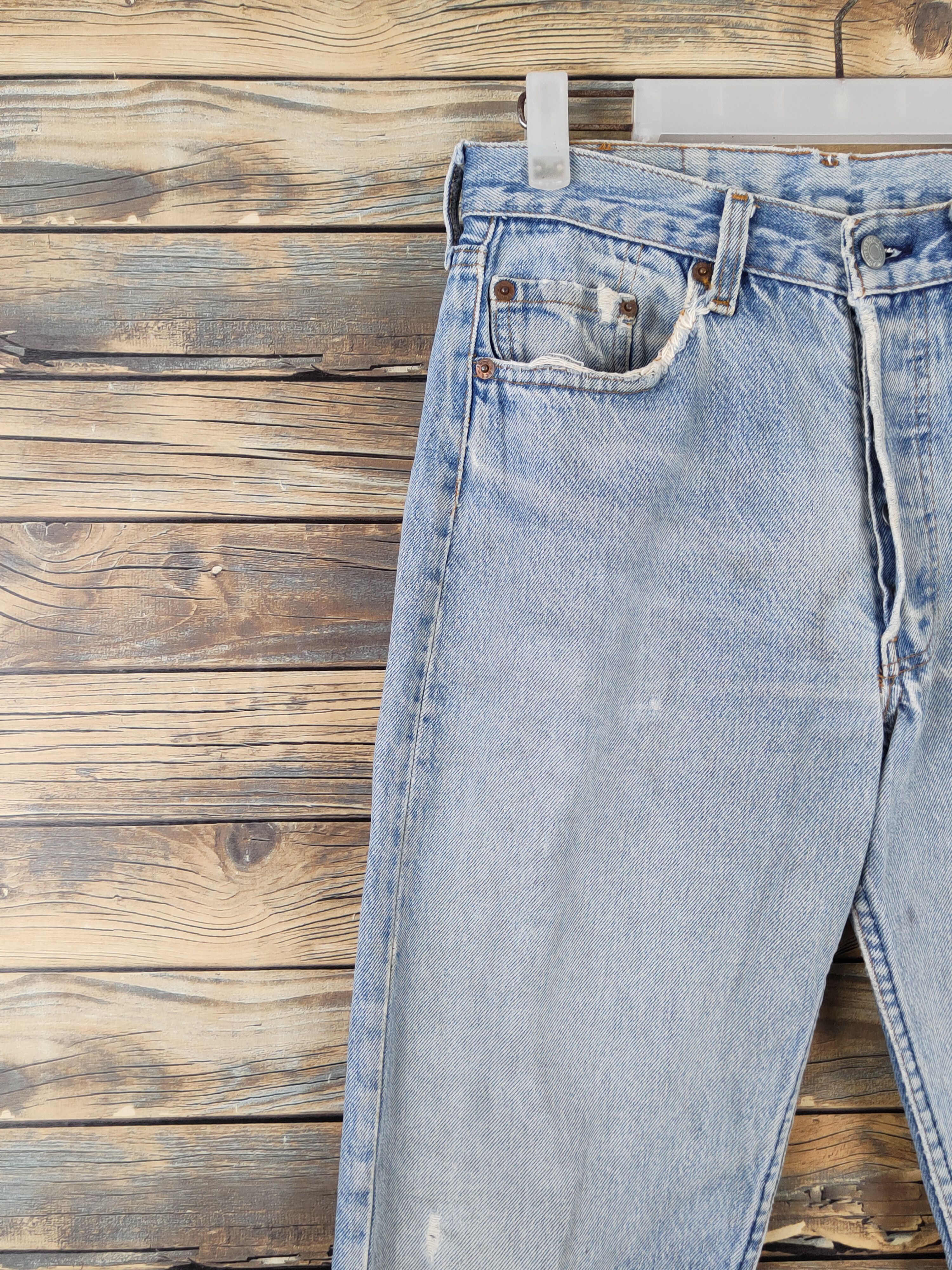 Levi's Levi's vintage faded Blue Distressed Ripped Jeans #W1837 Size US 28 / EU 44 - 3 Thumbnail