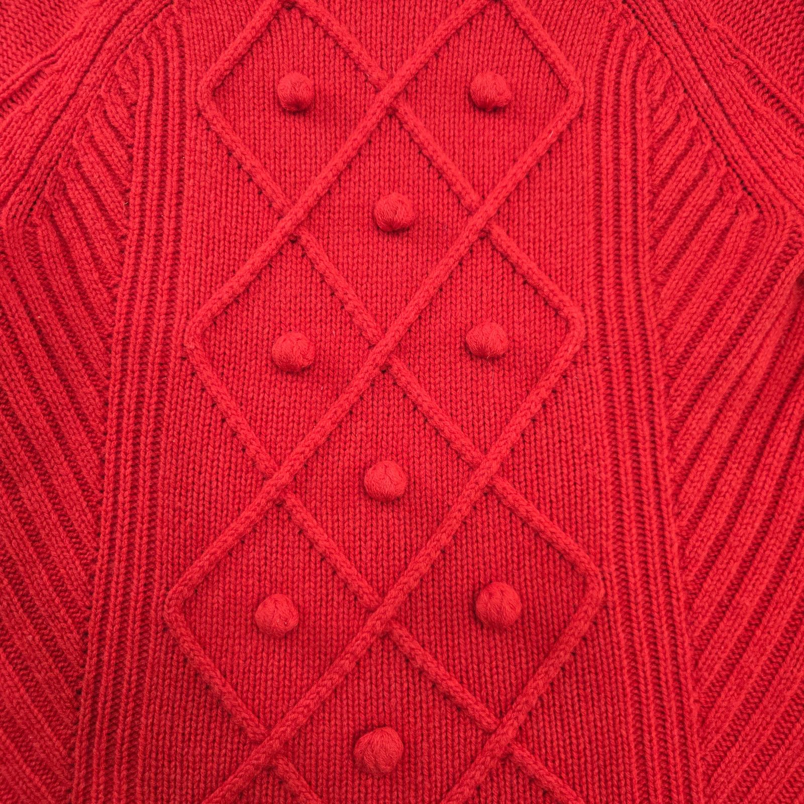 J.Crew J.Crew Red Wool Cable Knit Bobble Sweater Size XXS Size XXS / US 00 / IT 34 - 4 Thumbnail