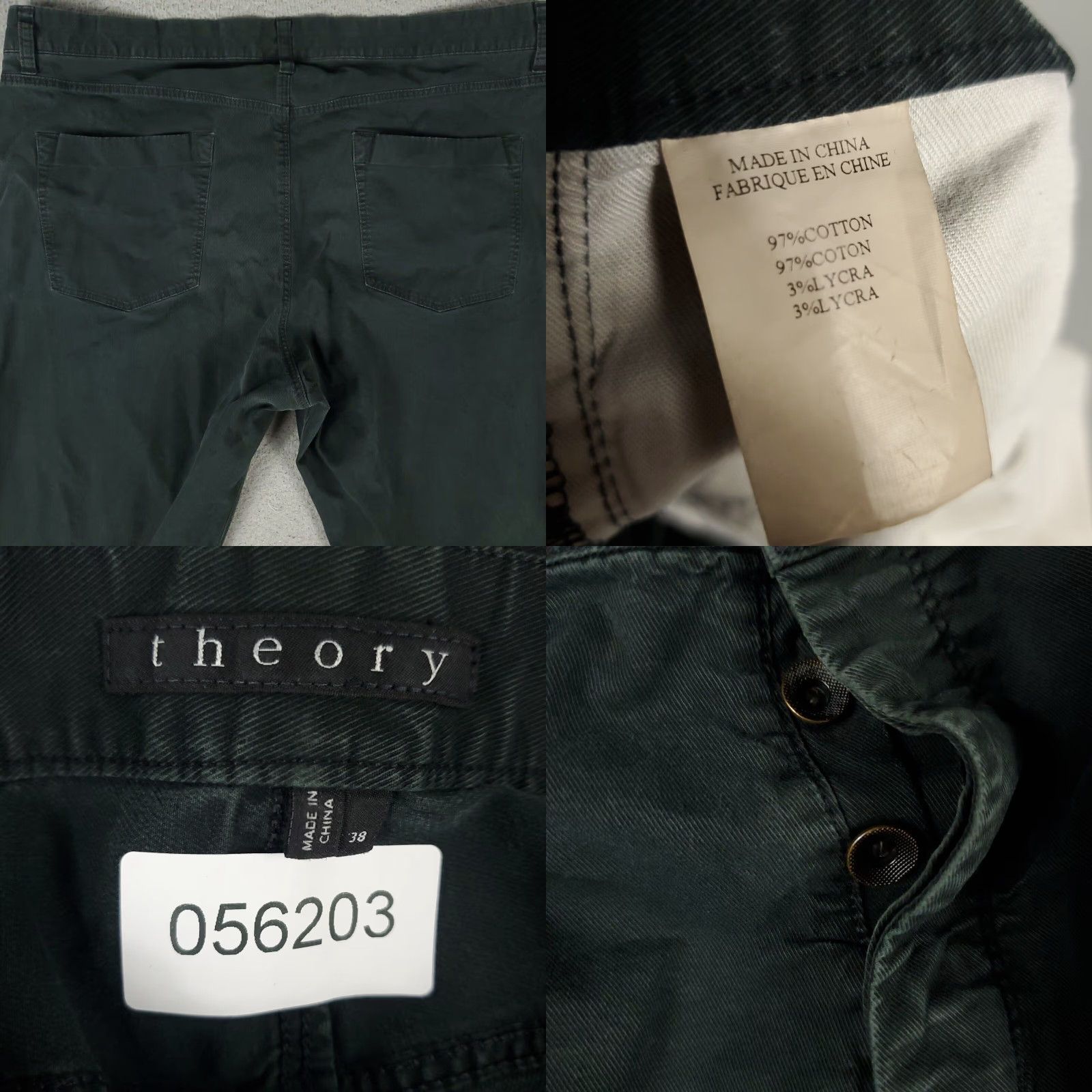 Theory VINTAGE Theory Jeans Mens 38x32 Straight Leg Canvas Pants Black Casual Classic 2000s Size US 32 / EU 48 - 8 Thumbnail