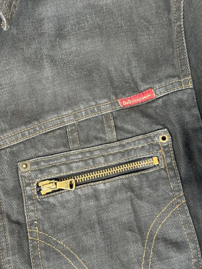 Dolce & Gabbana AW2003 Dolce & Gabbana Black Faded Denim Raw Denim Jacket Size US L / EU 52-54 / 3 - 9 Thumbnail