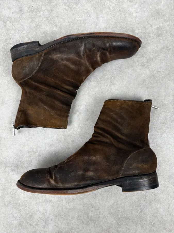Guidi Guidi Brown Eroded Leather Back Zip Boots Size US 9 / EU 42 - 3 Thumbnail