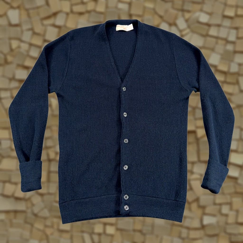 Vintage VINTAGE JC Penney Sweater Cardigan Blue Adult LARGE Fox USA Acrylic Cobain 70s Mens Size US M / EU 48-50 / 2 - 1 Thumbnail