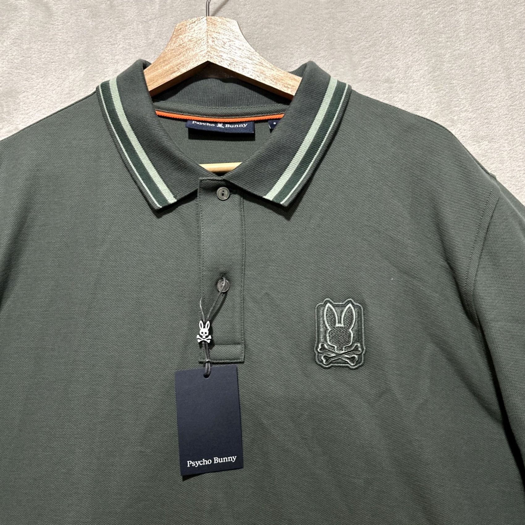 Psycho Bunny Psycho Bunny Pierce Pique Polo Shirt Men 2XL Green Short Sleeve Ribbed Cuffs NWT Shirt Polo Mens Green 2XL Size US XXL / EU 58 / 5 - 4 Thumbnail