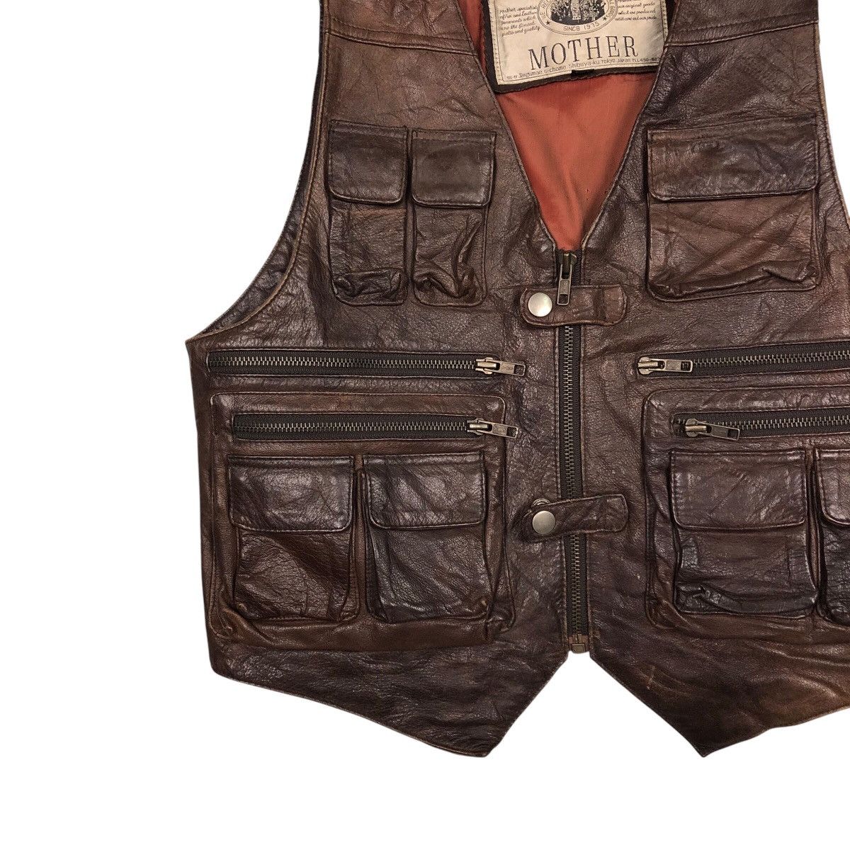 Japanese Brand × Vintage 📌Vintage Leather Vest Utility Harajaku Mother Size US M / EU 48-50 / 2 - 5 Thumbnail