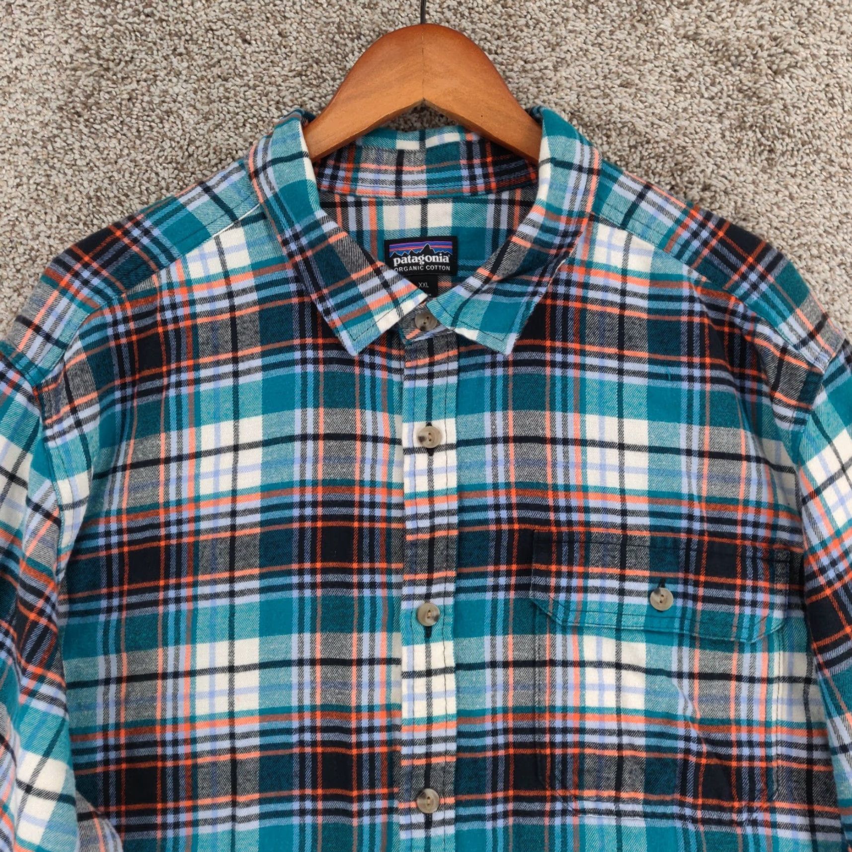 Patagonia Patagonia Shirt Mens 2XL Blue Plaid Lightweight Fjord Flannel Long Sleeve Button-Up Size US XXL / EU 58 / 5 - 3 Thumbnail