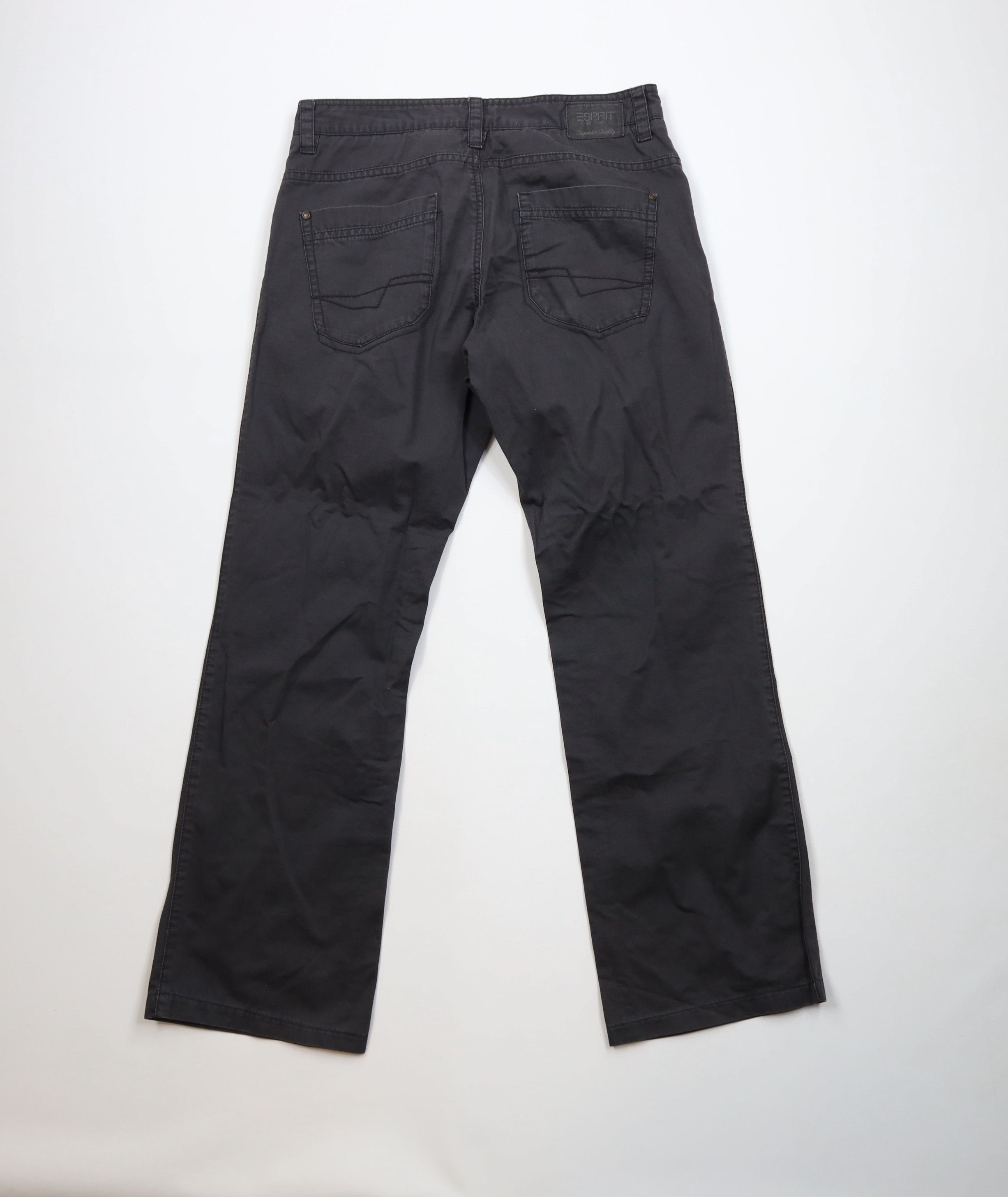 Esprit Vintage 90s Y2K Esprit Flared Wide Leg Pants Gray Cotton Size US 32 / EU 48 - 8 Thumbnail