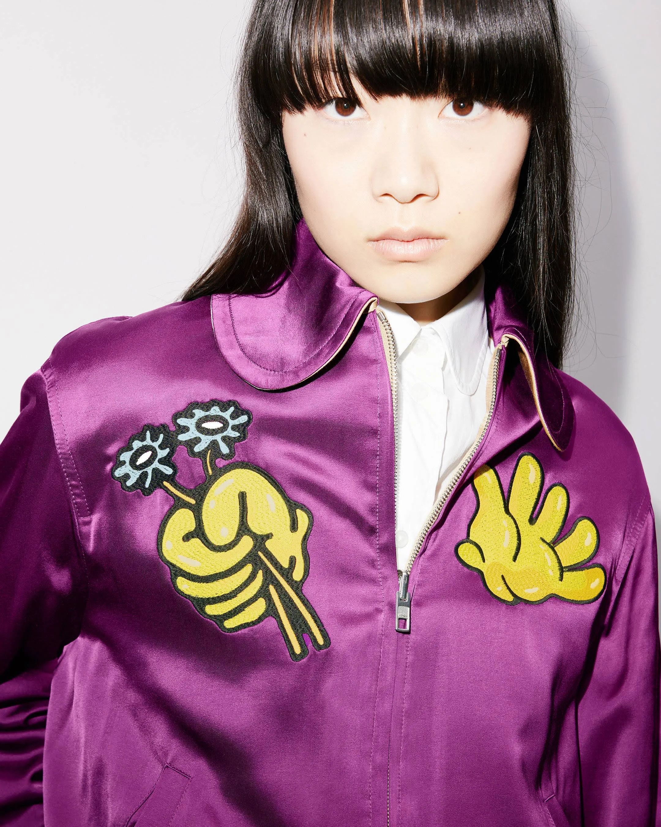 Kenzo o1s22i1n0724 Reversible Bomber Jacket in Beige Purple Size S / US 4 / IT 40 - 4 Thumbnail