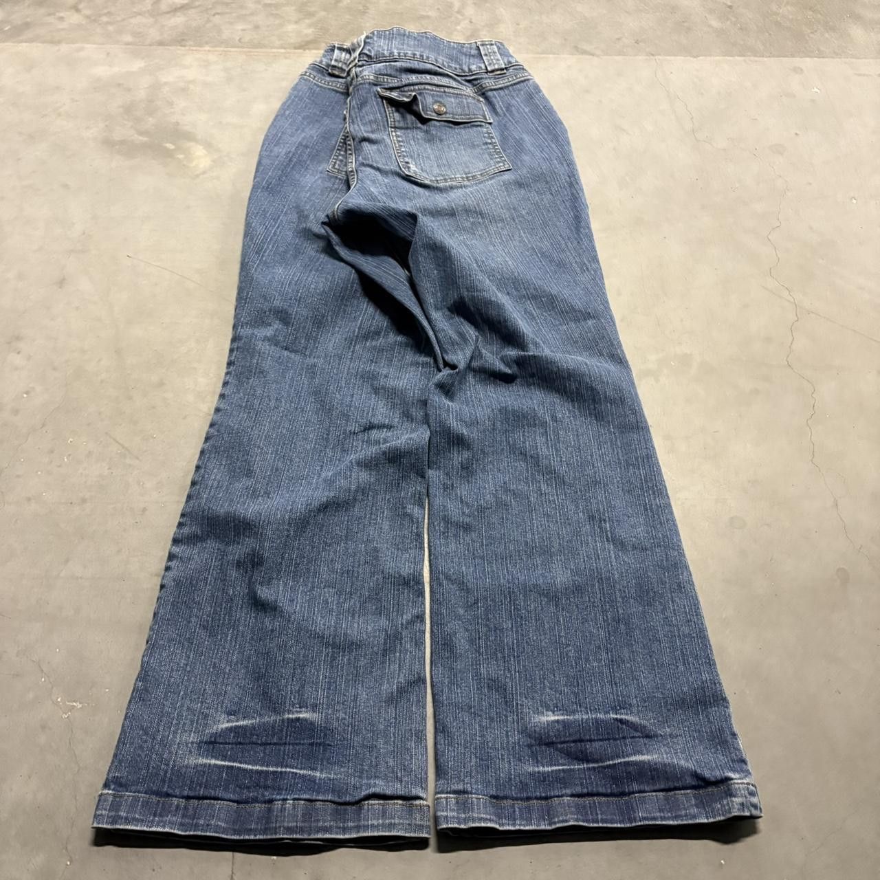 Japanese Brand × Vintage Crazy Vintage Y2K/2000s Baggy Flare Bootcut Medium Wash Denim Jeans! Size US 36 / EU 52 - 5 Thumbnail