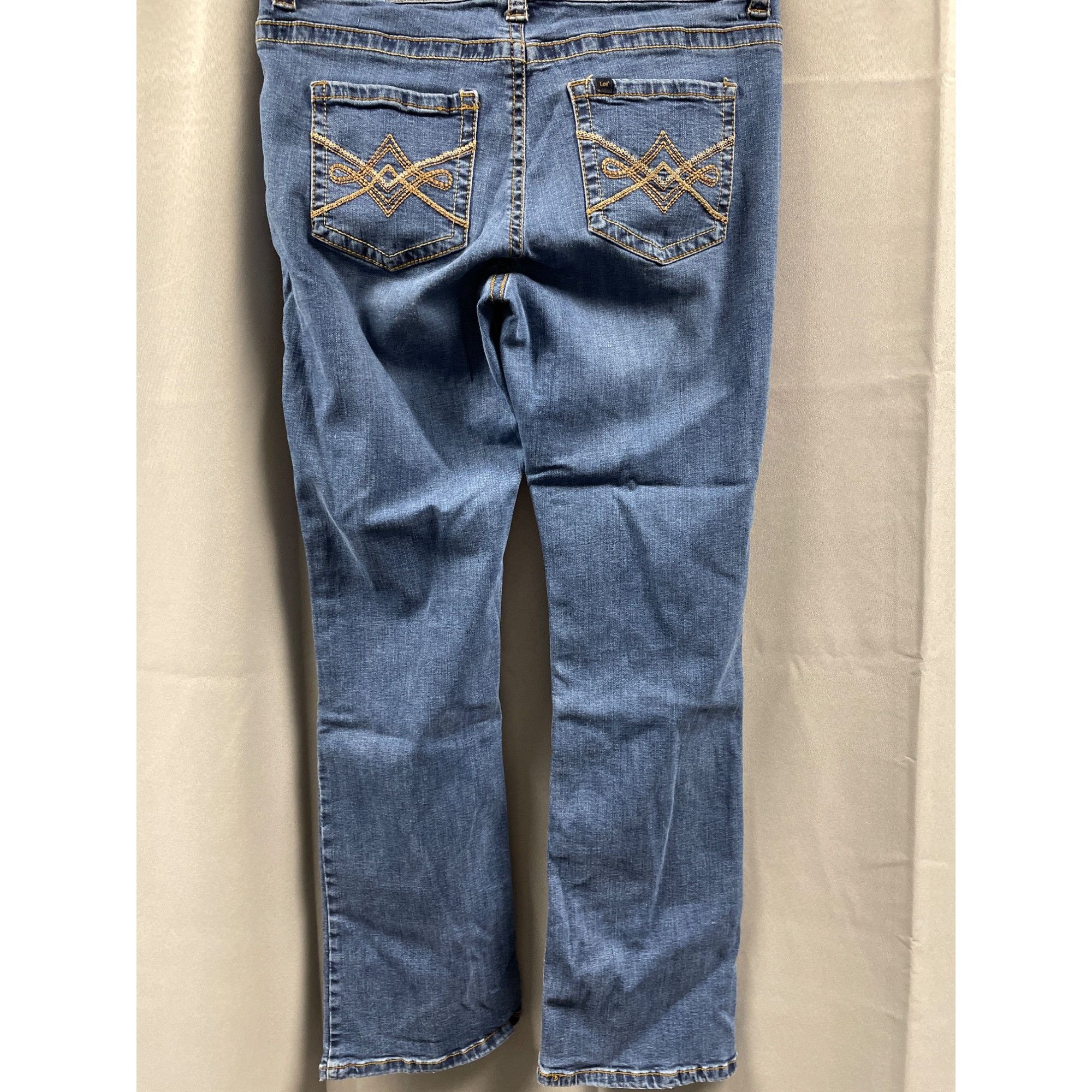 Lee Lee Women's Blue Midrise fit Straight Stretch Jeans Size 32 Size 32" / US 10 / IT 46 - 3 Thumbnail