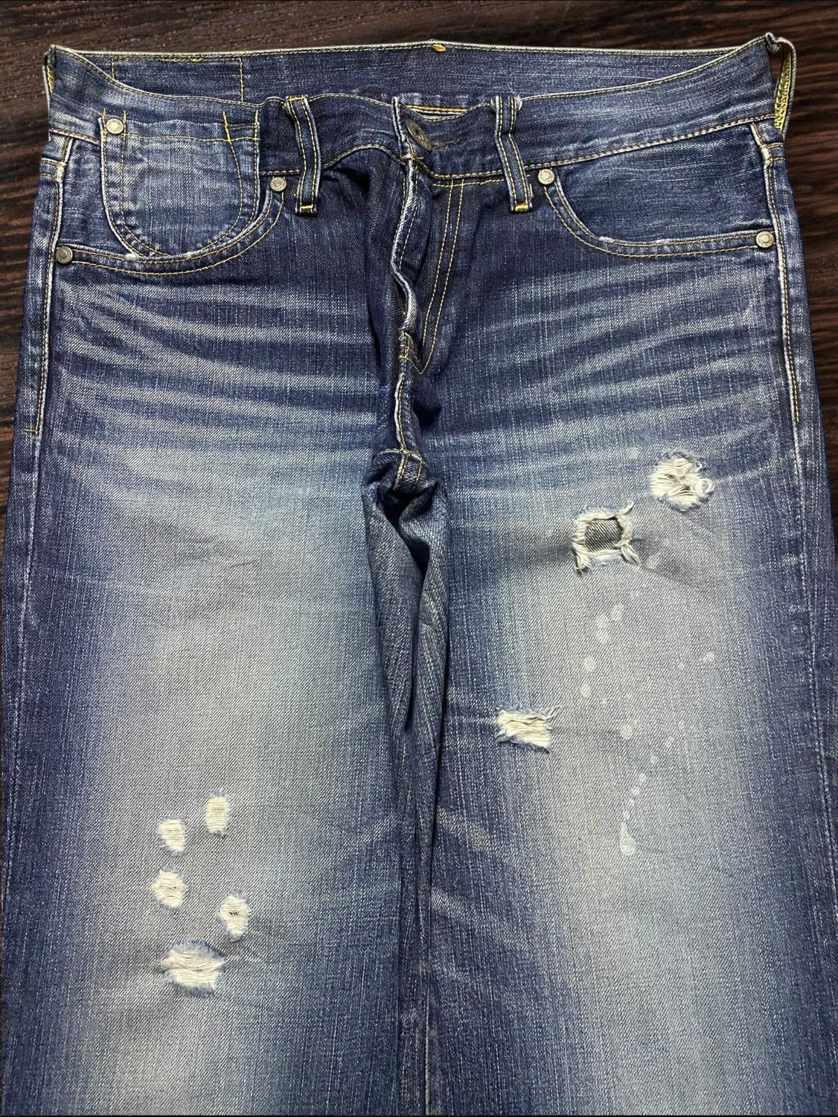 Levi's Vintage Levis Faded Wash Distressed Staright Jeans Size US 31 - 3 Thumbnail