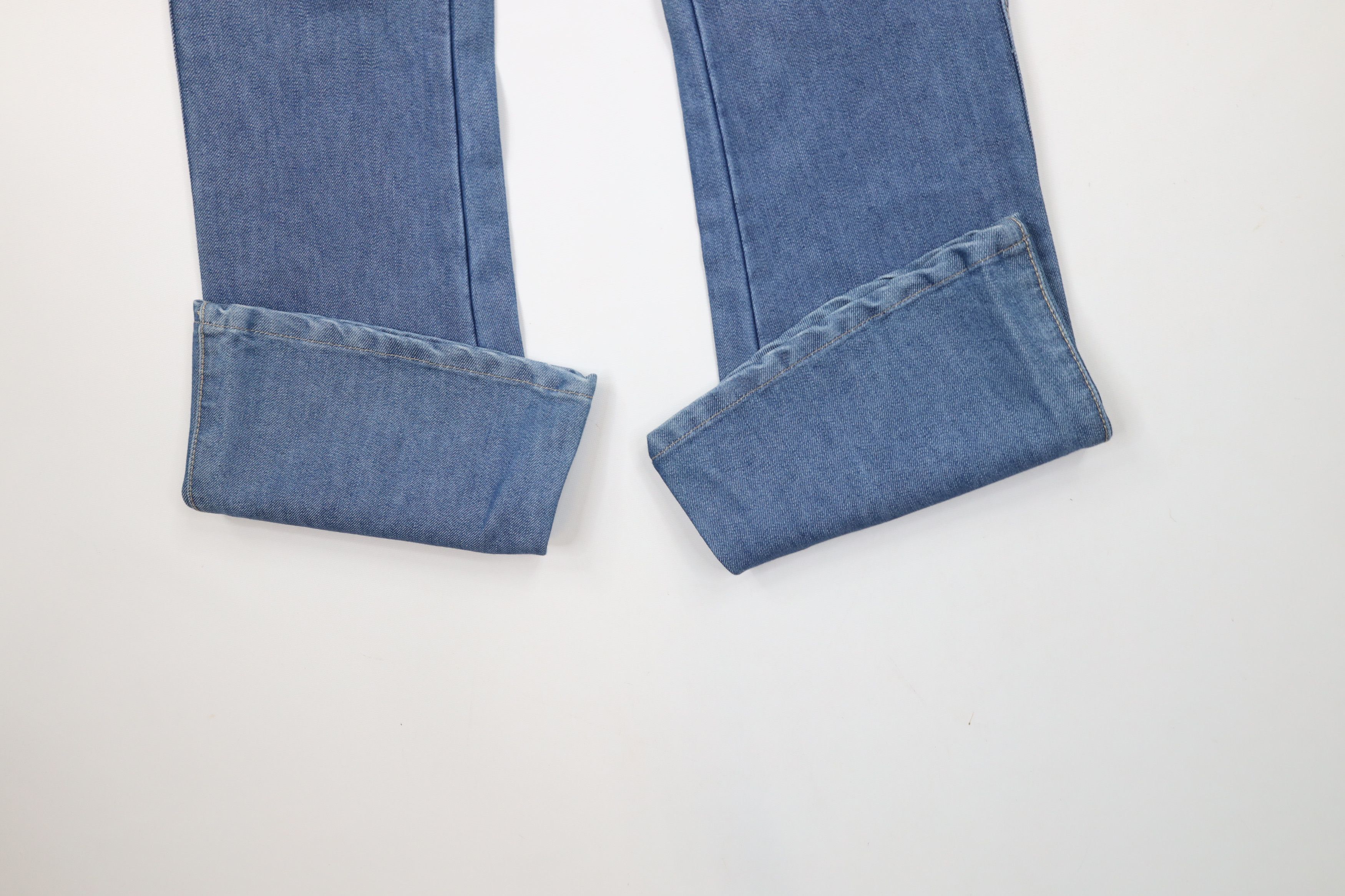 Lee × Vintage Vintage 90s Lee Chambray Bell Bottoms Denim Jeans Blue Size 25" / US 0 / IT 36 - 2 Thumbnail