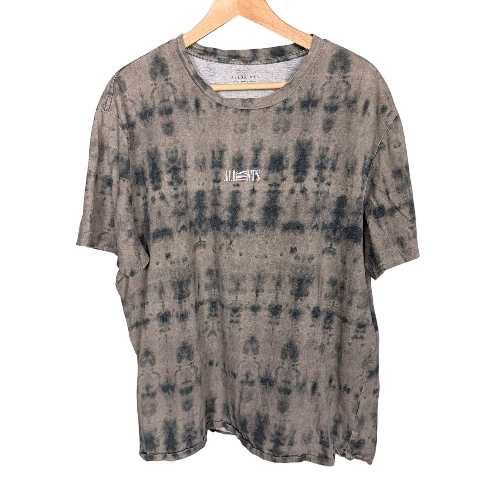 Allsaints Allsaints Men's XL Tie Dye Brown Gray Logo T-Shirt Luxury Size US XL / EU 56 / 4 - 2 Thumbnail