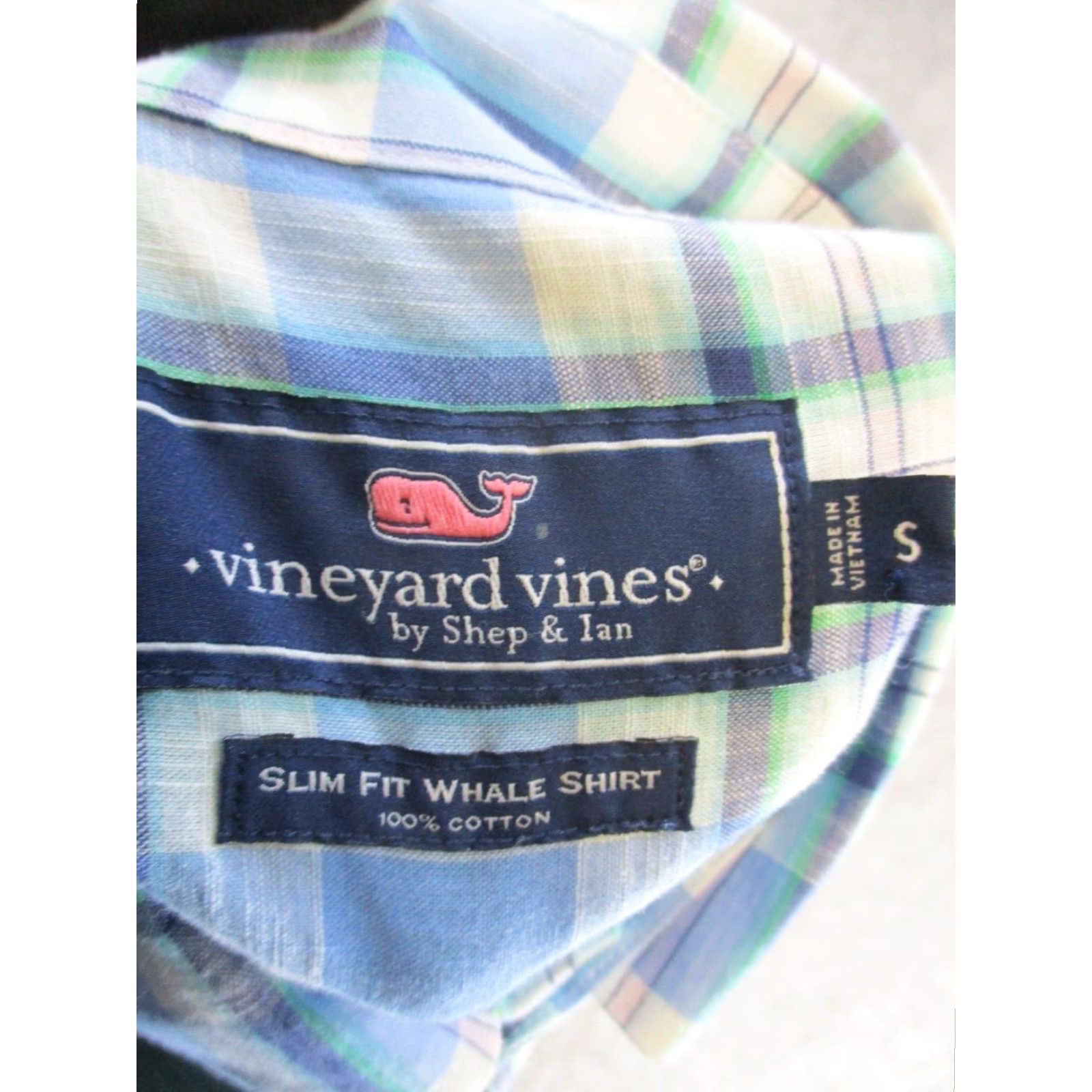 Vineyard Vines VINTAGE Vineyard Vines Whale Shirt Mens Small Plaid Button-Down Shirt Adult Small Blue White Cotton Slim Fit Mens Size US S / EU 44-46 / 1 - 3 Thumbnail