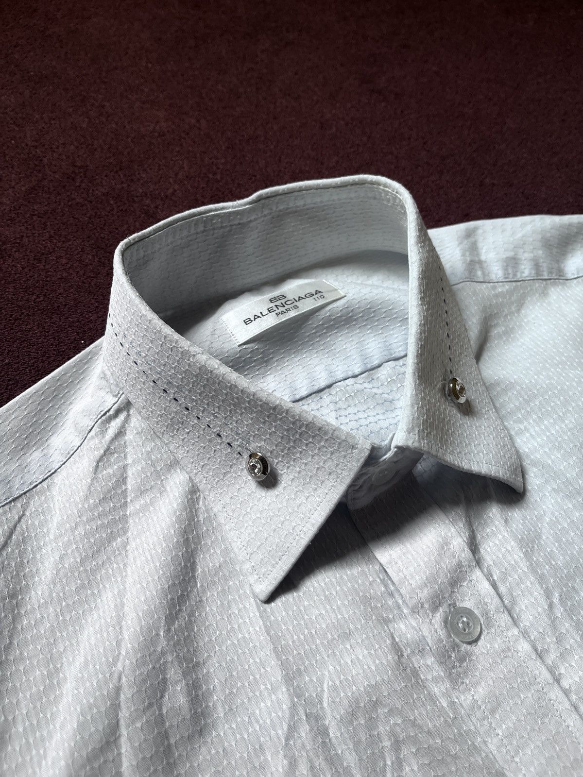 Balenciaga VINTAGE BALENCIAGA DIAMOND BUTTON SHIRT Size US L / EU 52-54 / 3 - 4 Thumbnail