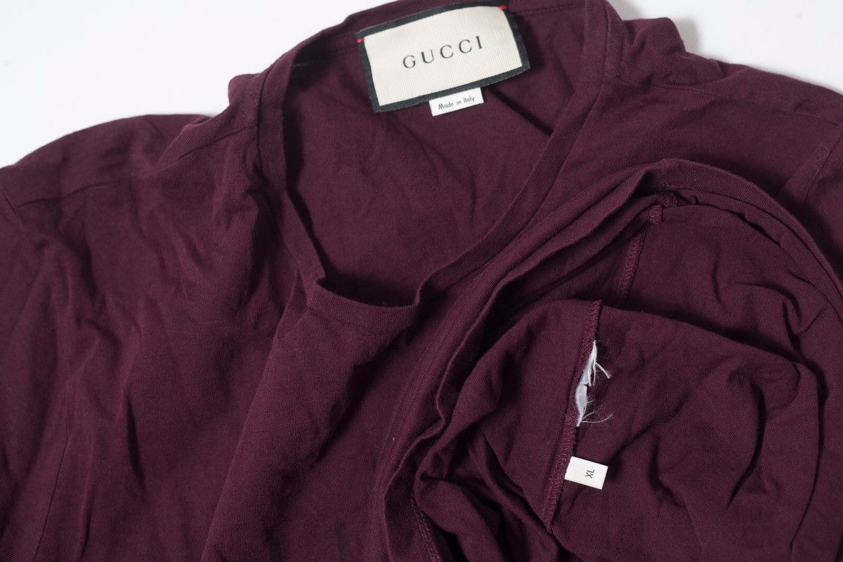 Gucci Gucci Logo Burgundy T-Shirt Size US XL / EU 56 / 4 - 5 Thumbnail