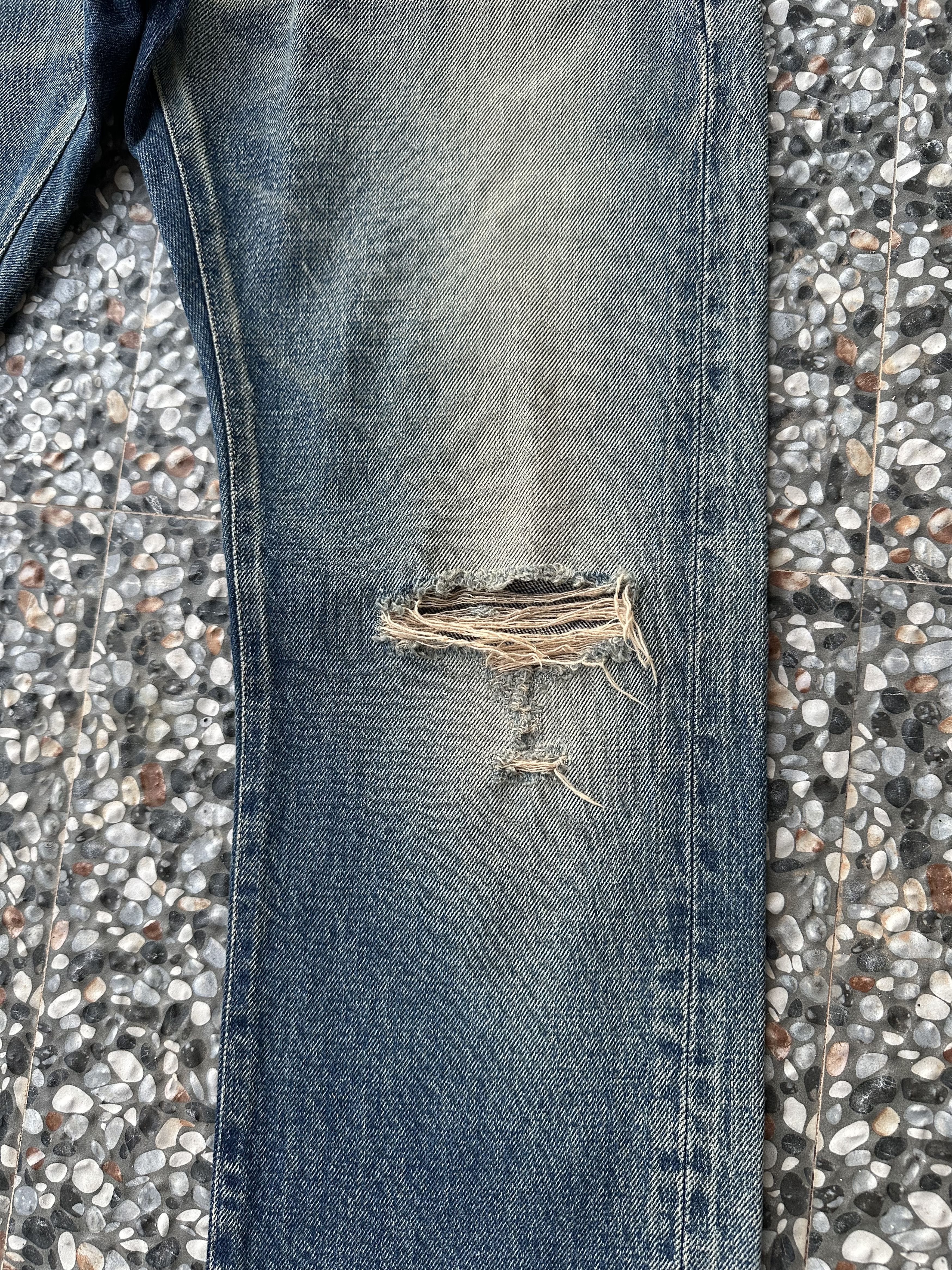 Exodus Vintage Japanese Brand Exodus Distressed Selvedge Denim Jean Size US 32 / EU 48 - 9 Thumbnail