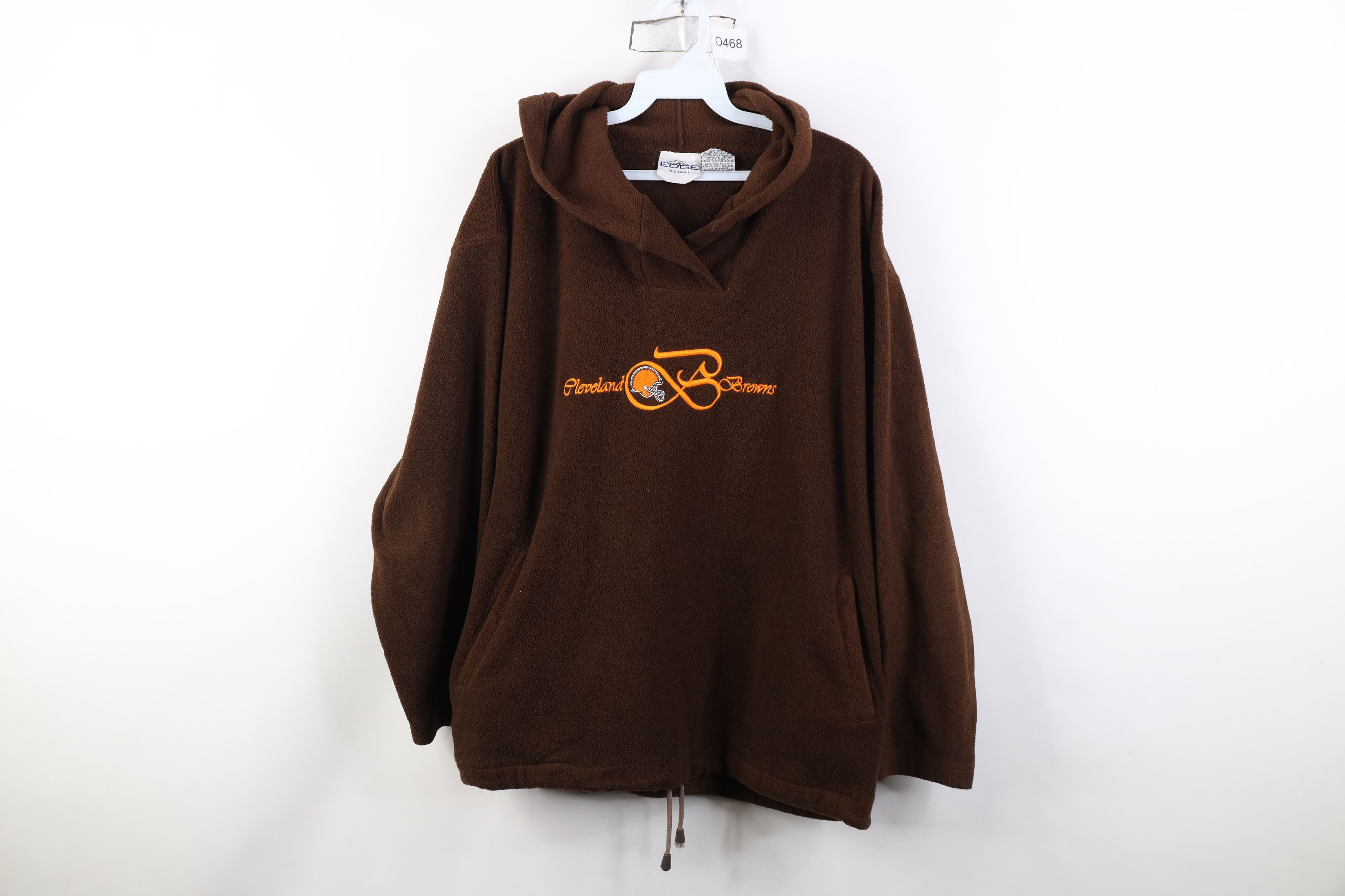 Vintage Vintage 90s Cleveland Browns Football Fleece Hoodie Brown Size XL / US 12-14 / IT 48-50 - 1 Thumbnail