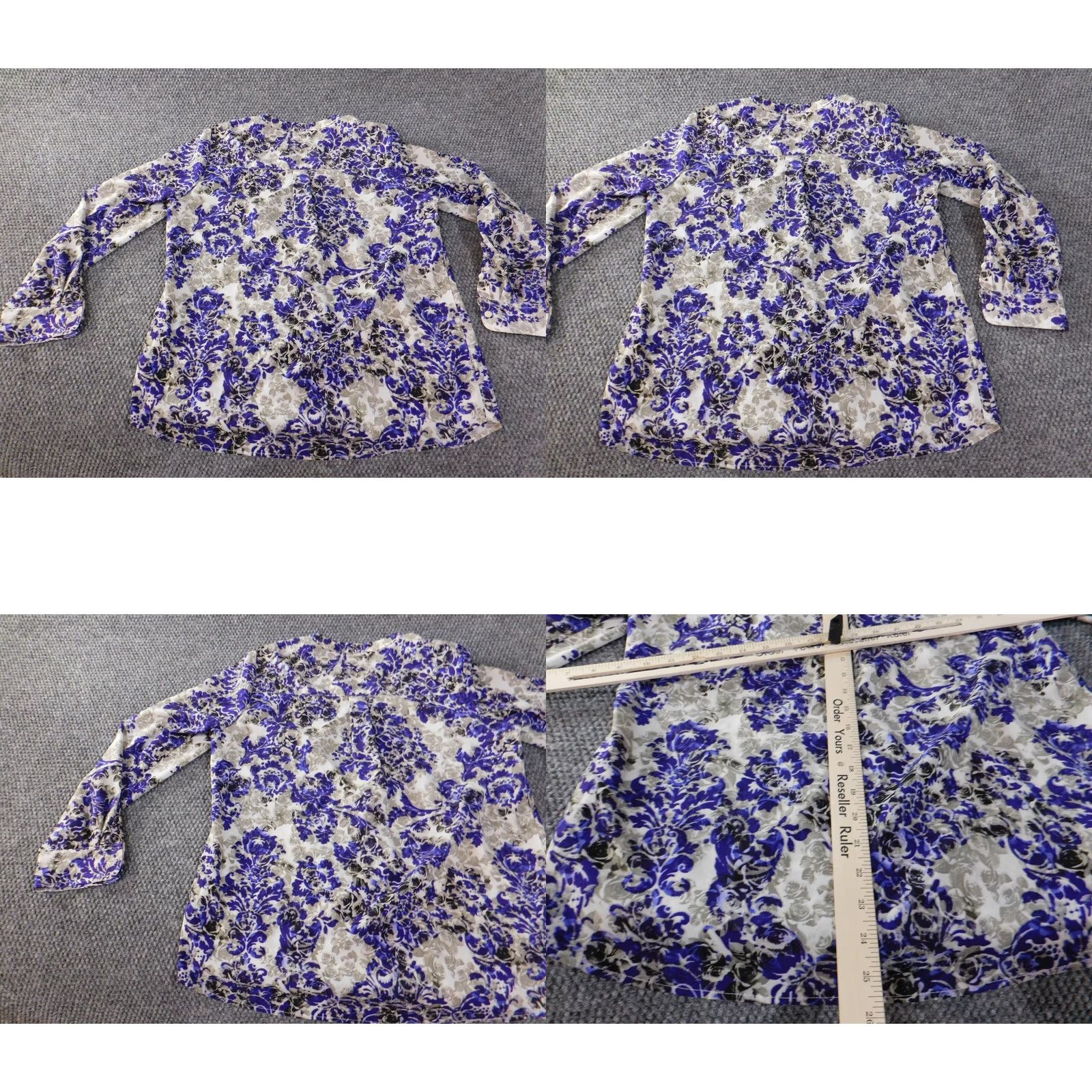 Talbots Talbots Blouse Shirt Petite Medium Purple Floral V-Neck Pullover Women casual Size M / US 6-8 / IT 42-44 - 8 Thumbnail