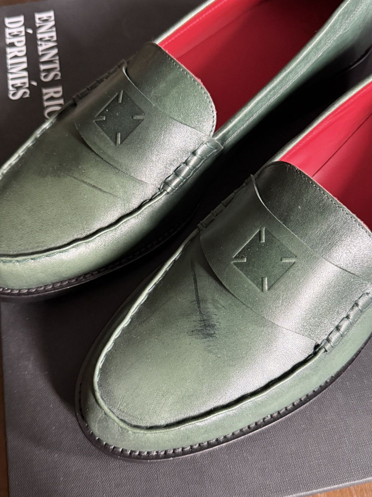 Enfants Riches Deprimes ERD Penny Loafer sz11 “cow glazed dark green” Size US 11 / EU 44 - 5 Thumbnail