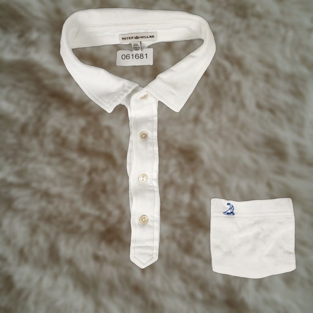 Peter Millar VINTAGE Peter Millar Polo Shirt Men 2XL Short Sleeve Cotton White Golf Casual Size US XXL / EU 58 / 5 - 1 Thumbnail