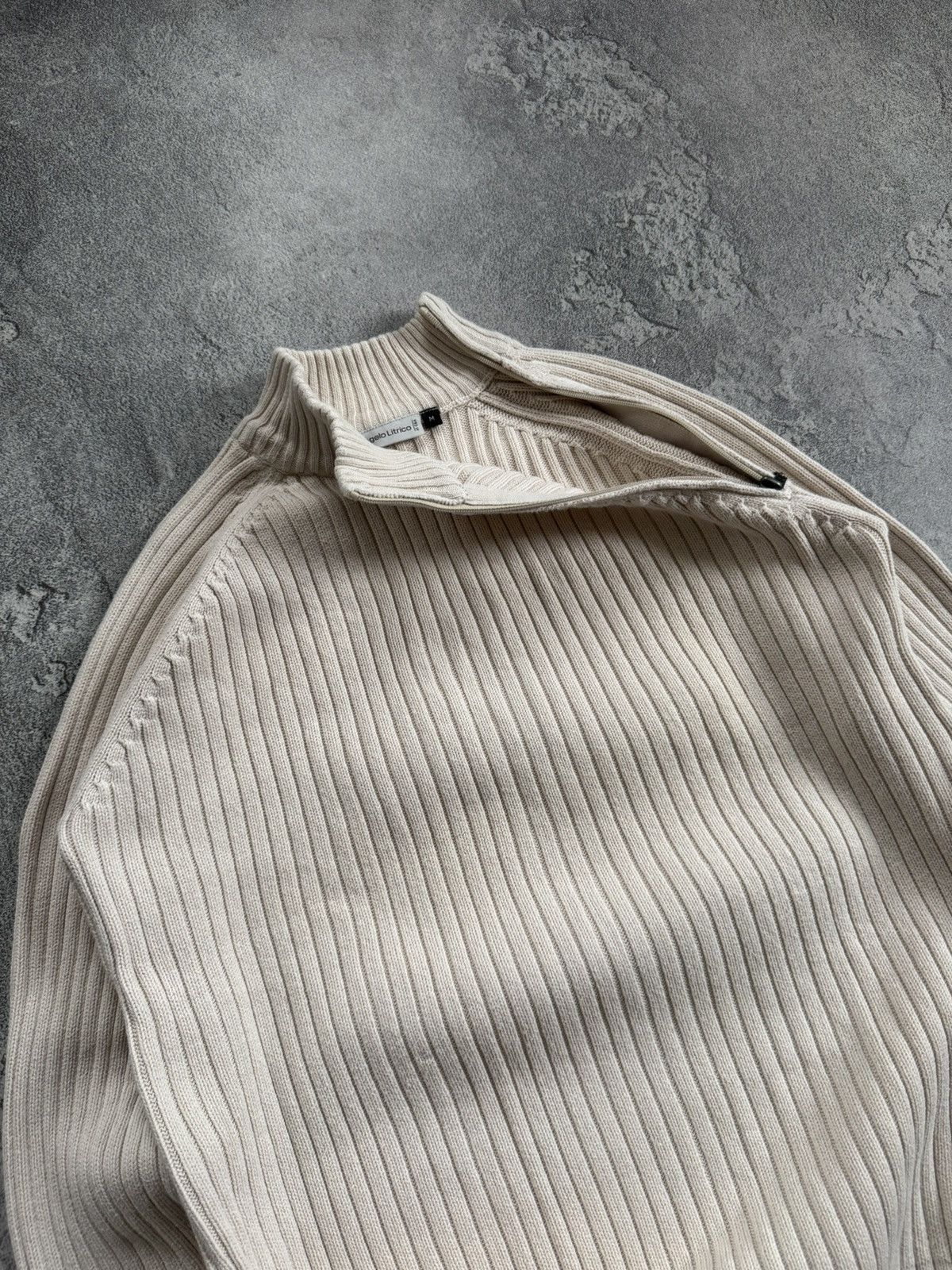 Le Grande Bleu (L.G.B.) Retro M 1/4 zip stripes sweater knitwear jumper pullover Y2K Size US M / EU 48-50 / 2 - 2 Thumbnail
