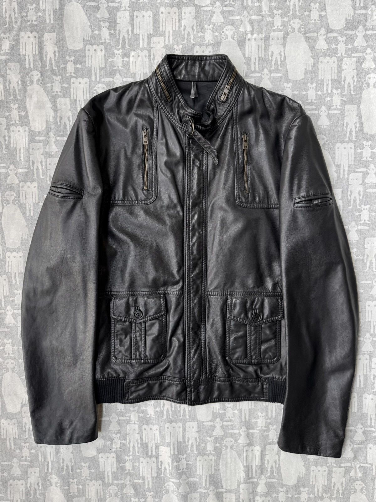 Dior Dior Homme SS06 4 Pocket Zipper Collar Leather Bomber Jacket Size US M / EU 48-50 / 2 - 1 Thumbnail