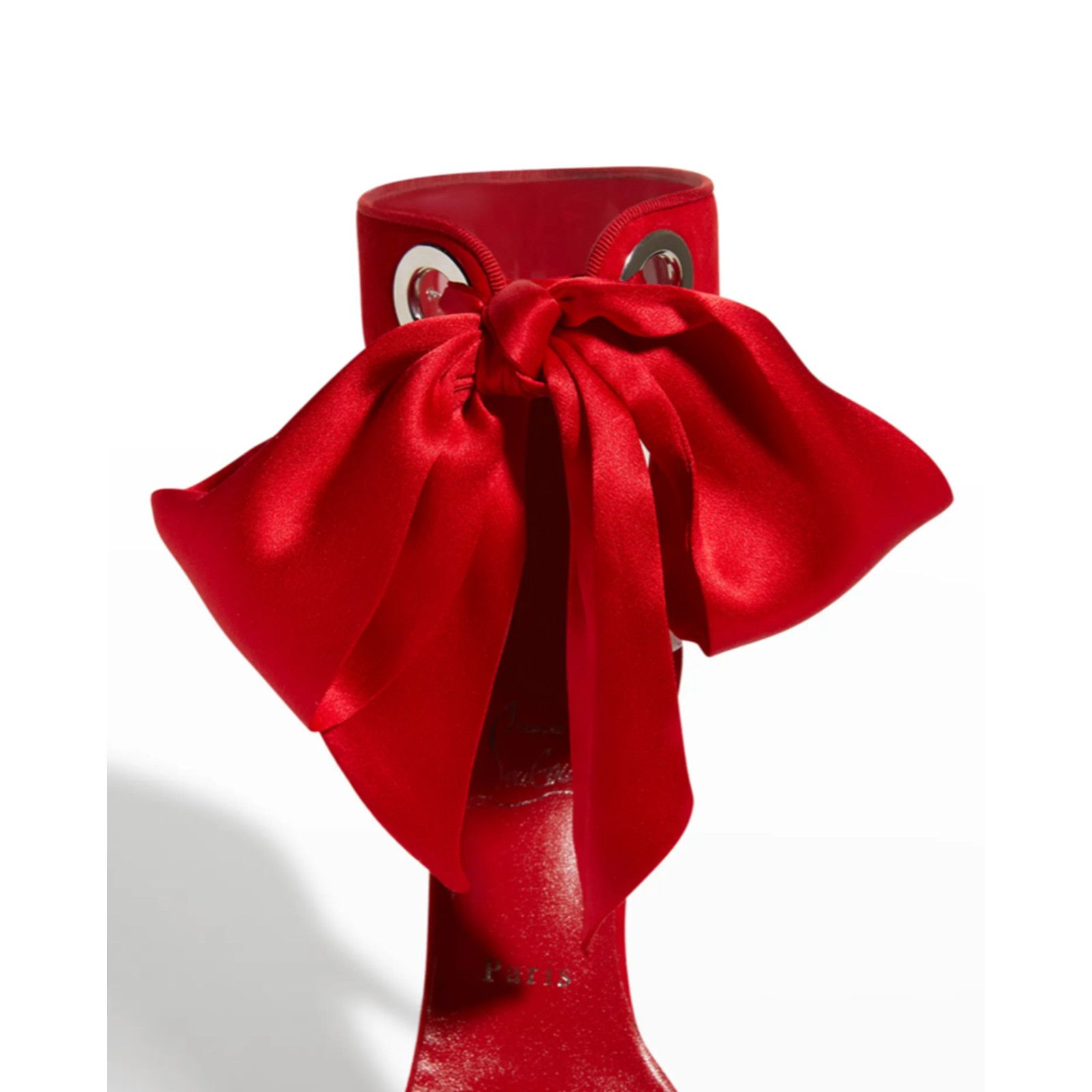 Christian Louboutin Torrida Alta 150 Loubi Red Silk Platform Sandal Heel Pump 42 Size US 12 / IT 42 - 6 Thumbnail