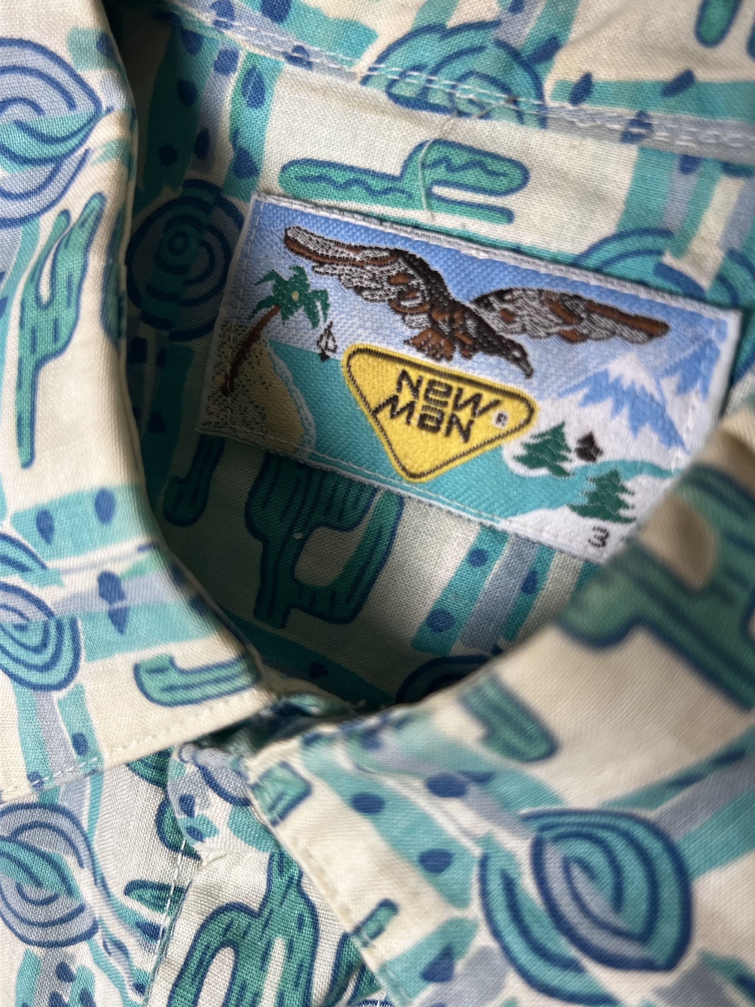 Vintage Vintage 1990's New Man Cactus Short Sleeve Button Up Shirt Size US L / EU 52-54 / 3 - 7 Thumbnail
