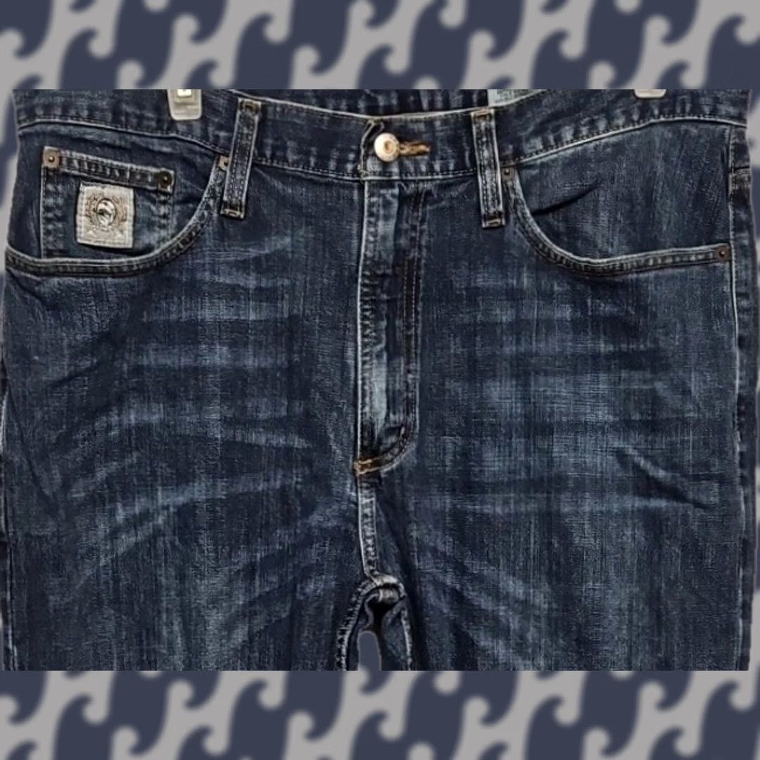 Vintage Cinch Jeans Men Dark Wash 36x30 Straight Leg Western Cotton Blend Stretch Button Fly Zip Belted Regular Fit Blue Mens Jeans Size US 36 / EU 52 - 1 Thumbnail